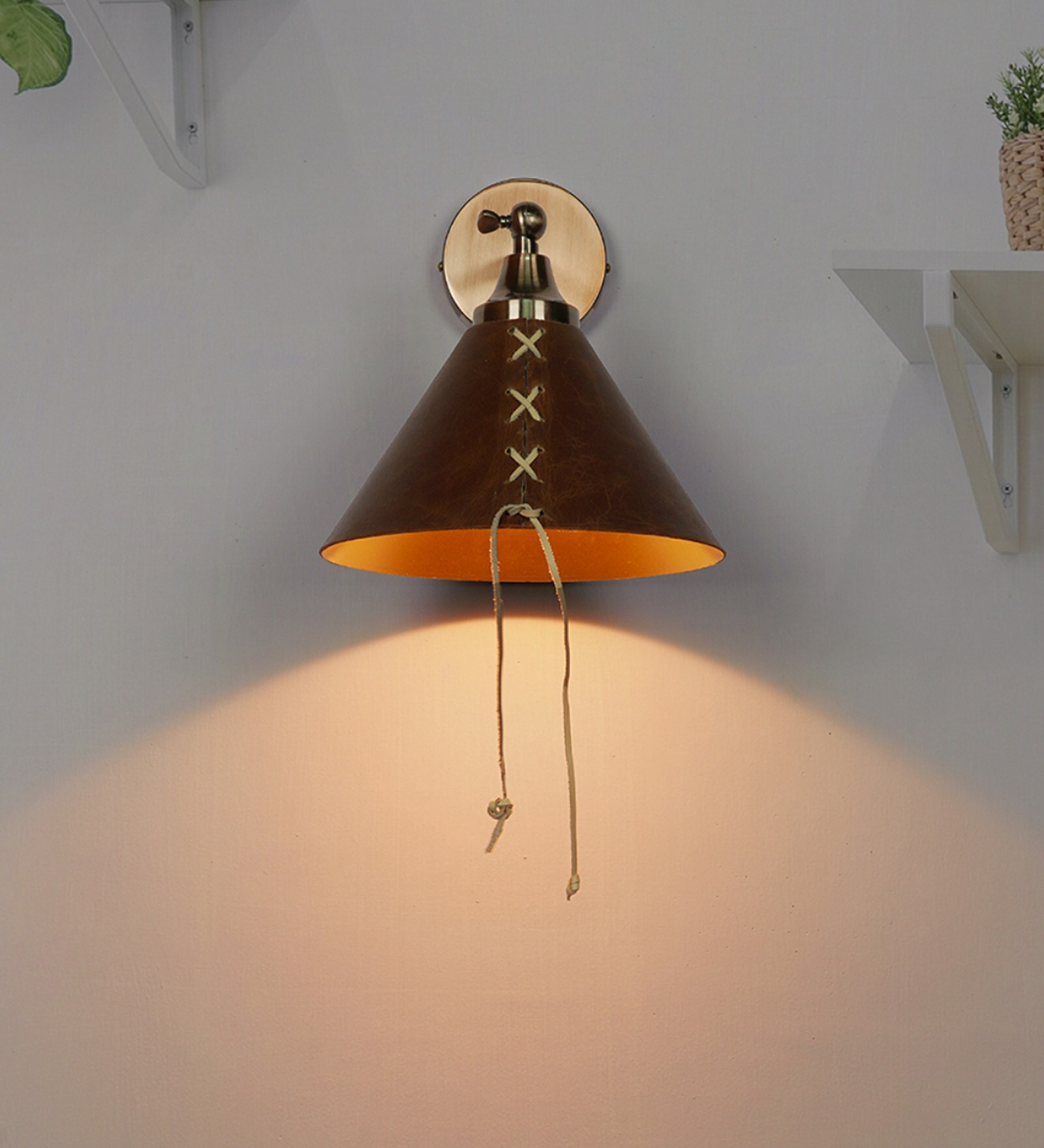 Buy Greno Brown Leather Wall Sconces by Fos Lighting at 5% OFF by Fos ...