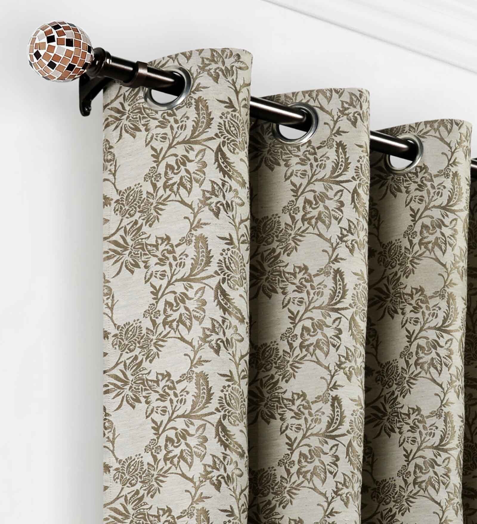 Brown Mac Mosaic Iron Expandable 1 Curtain Rod with Accessories ( 52 to 144 Inches)