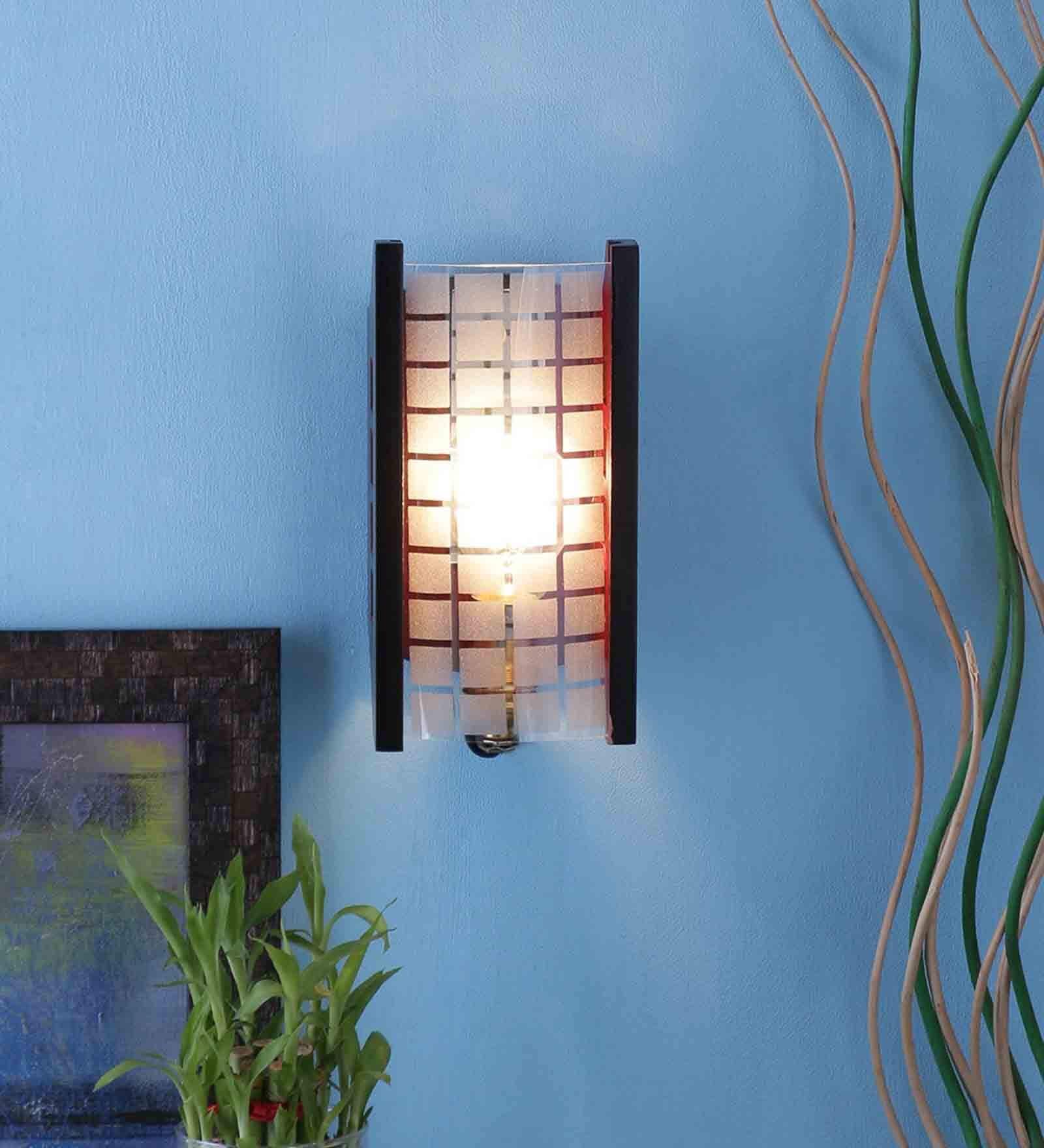 Droplet Brown MDF Flush Mount Wall Light