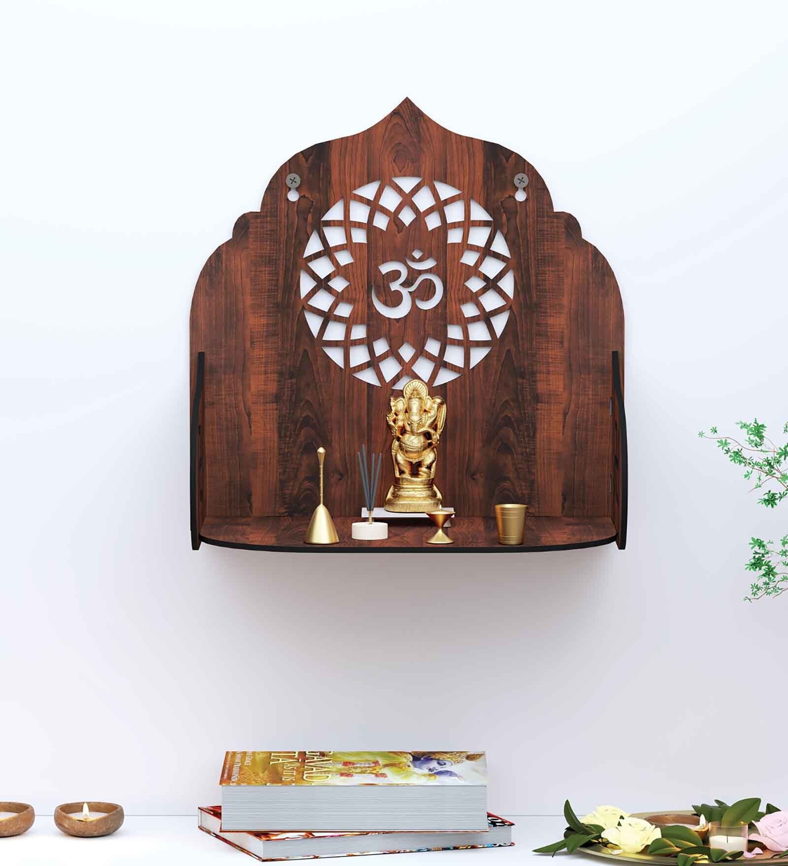 Buy Brown MDF Wall Mounted Pooja Shelf at 38 OFF by Random Pepperfry