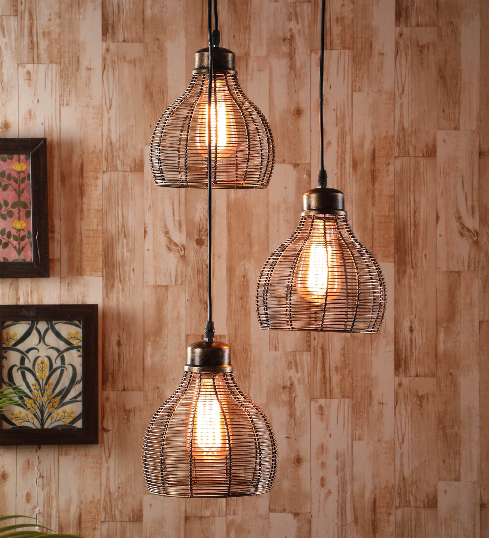 Marco Brown Metal Cluster Hanging Light