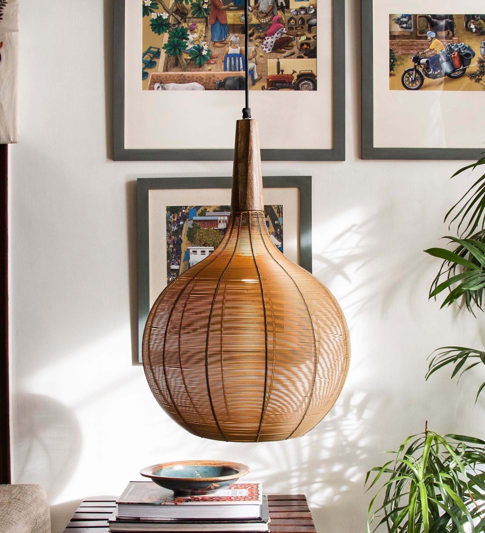 Brown Metal Single Hanging Lights Handcrafted