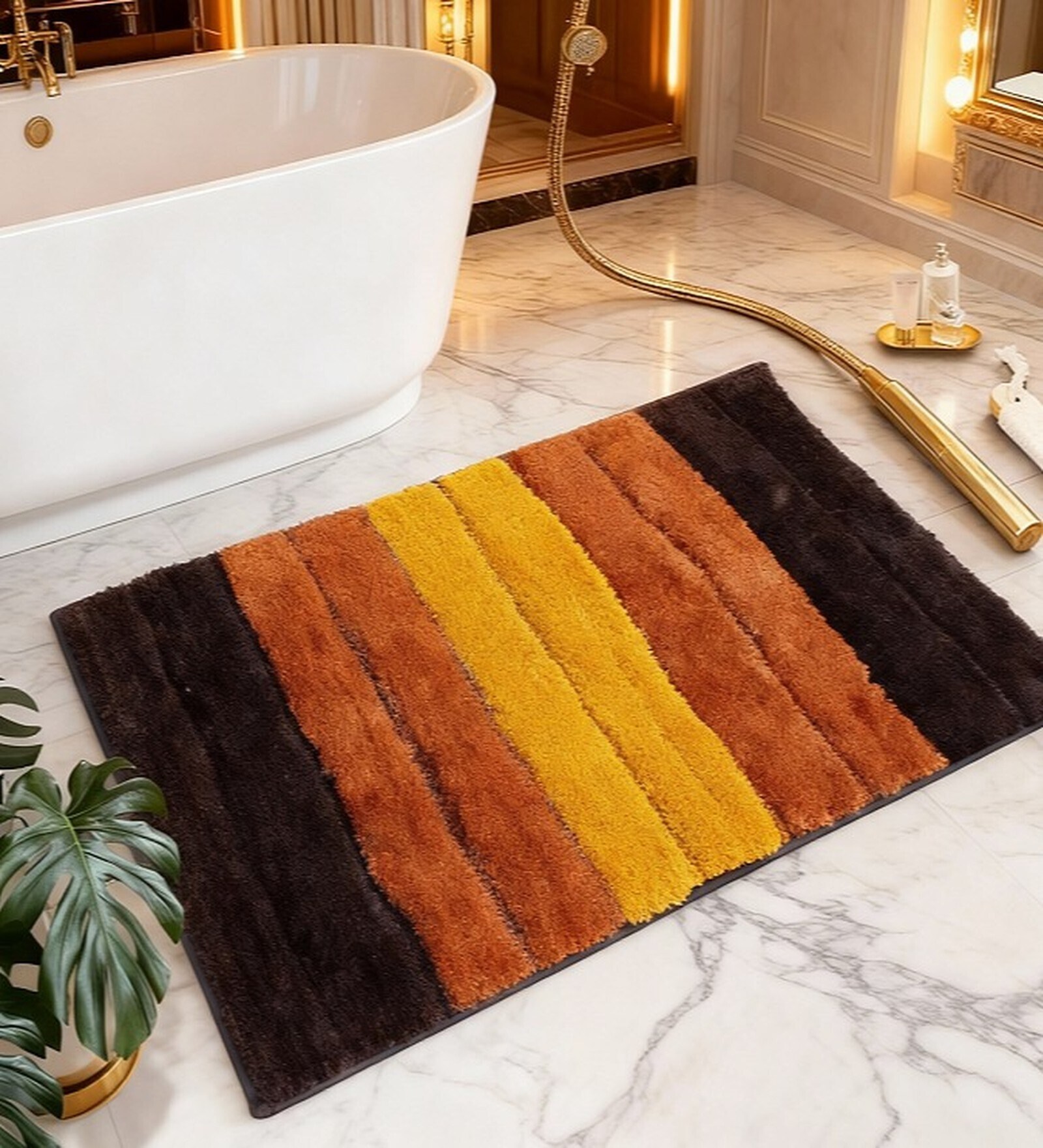 Multicolor Microfiber 24x16 Inches Anti-Skid Bath Mat