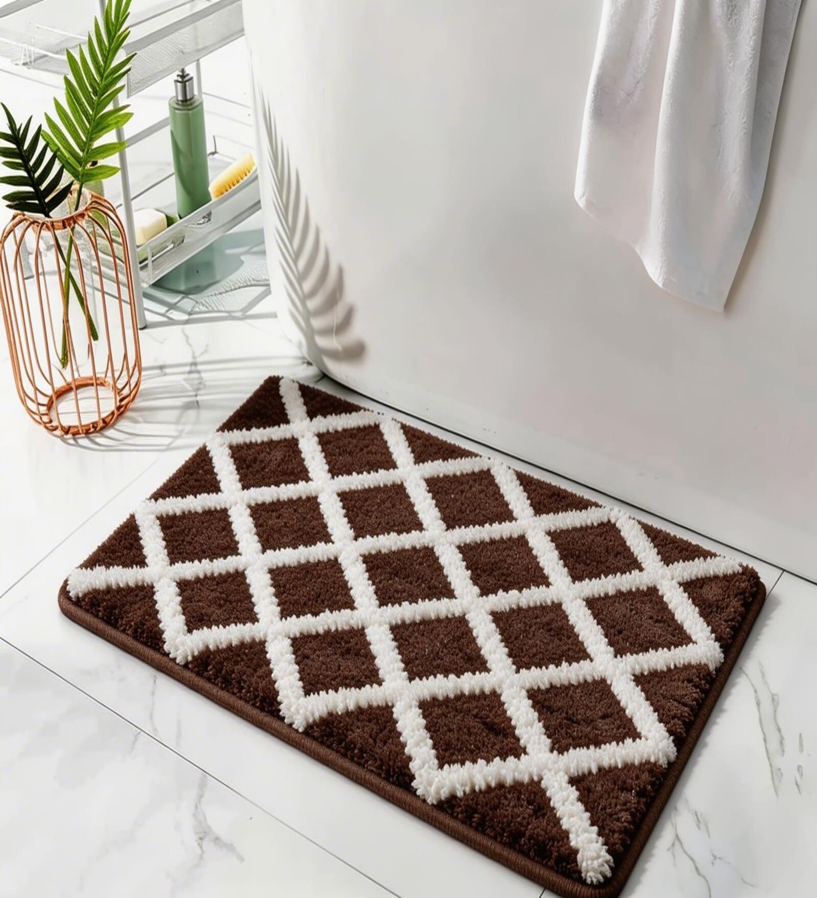 Brown Microfiber 24x16 Inches Anti-Skid Door Mat