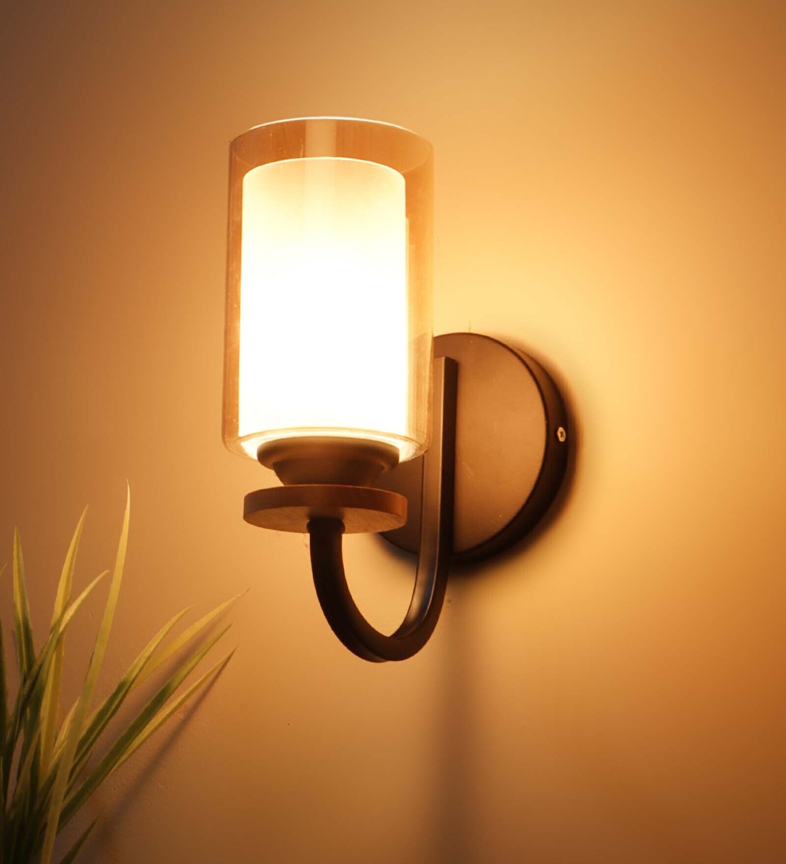 Contemporary Brown Mild Steel Wall Sconces