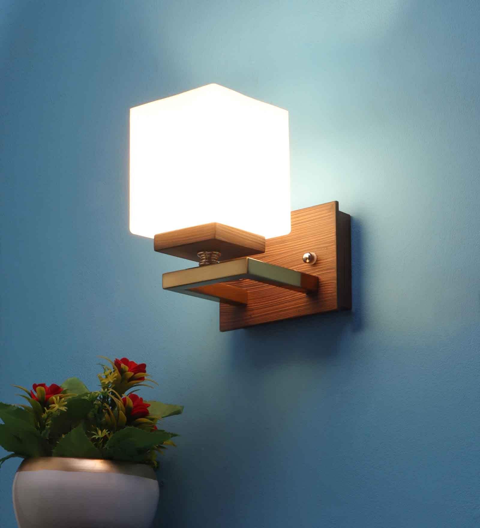 Opaline Brown Mild Steel Wall Sconces
