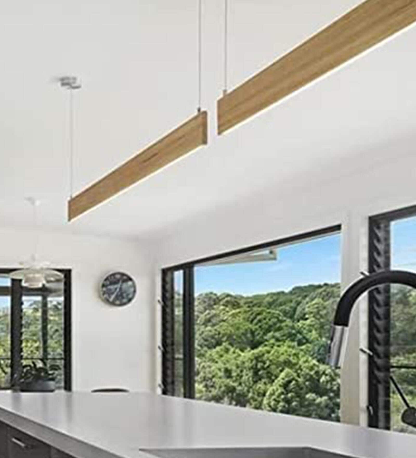 Messina Brown Wood LED Ceiling Lights