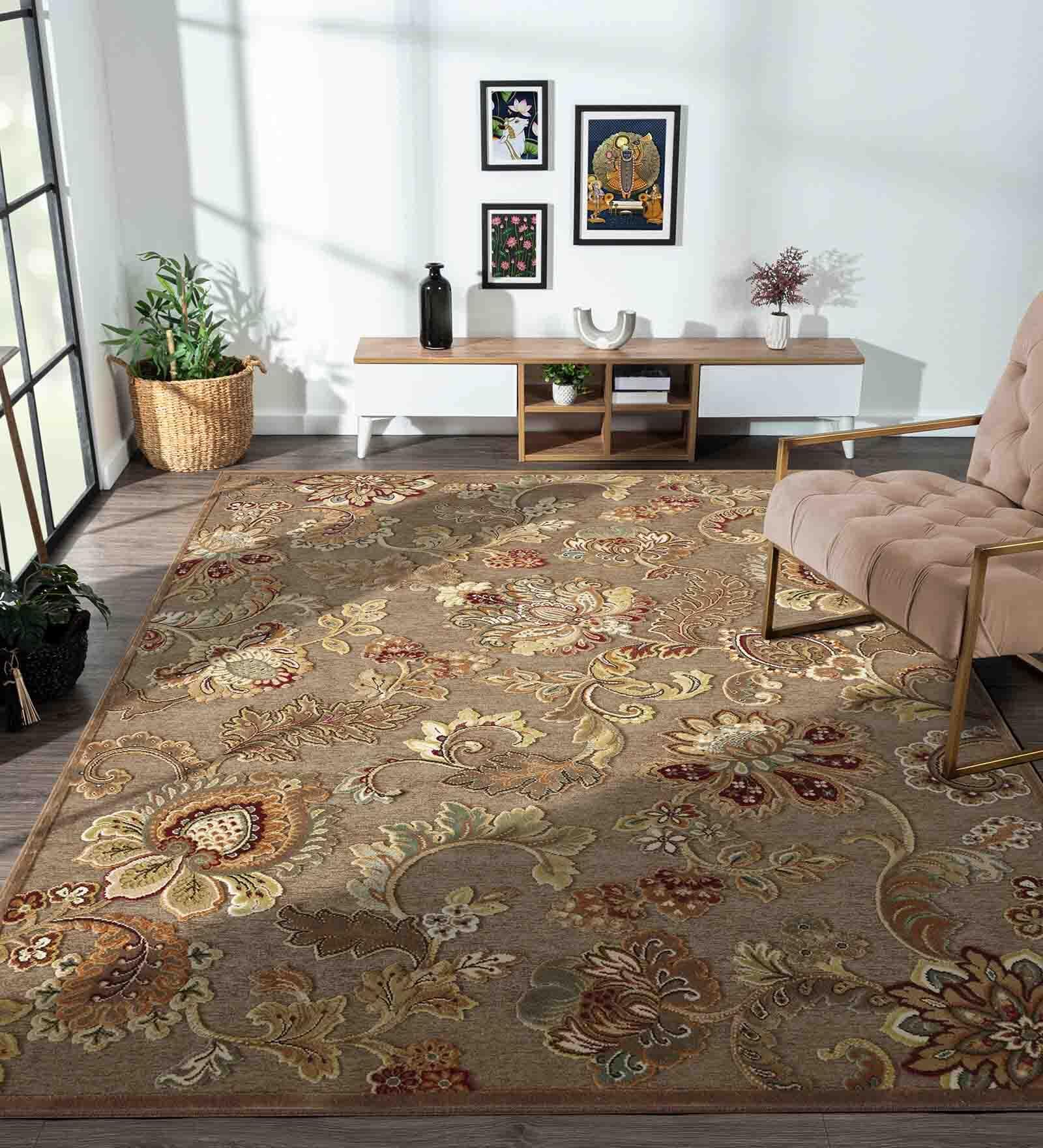 Brown Neo Persian 3x5 Feet Machine Made Carpet