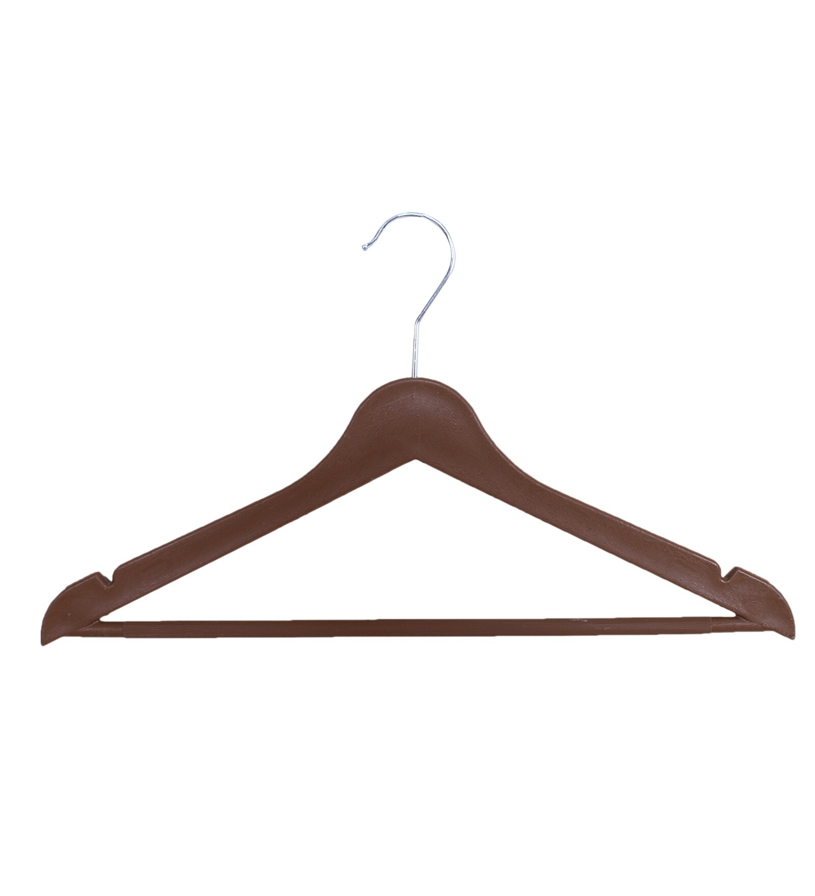 Buy Brown Plastic 1 Hook Cloth Hangers (Set Of 12) By Kuber Industries