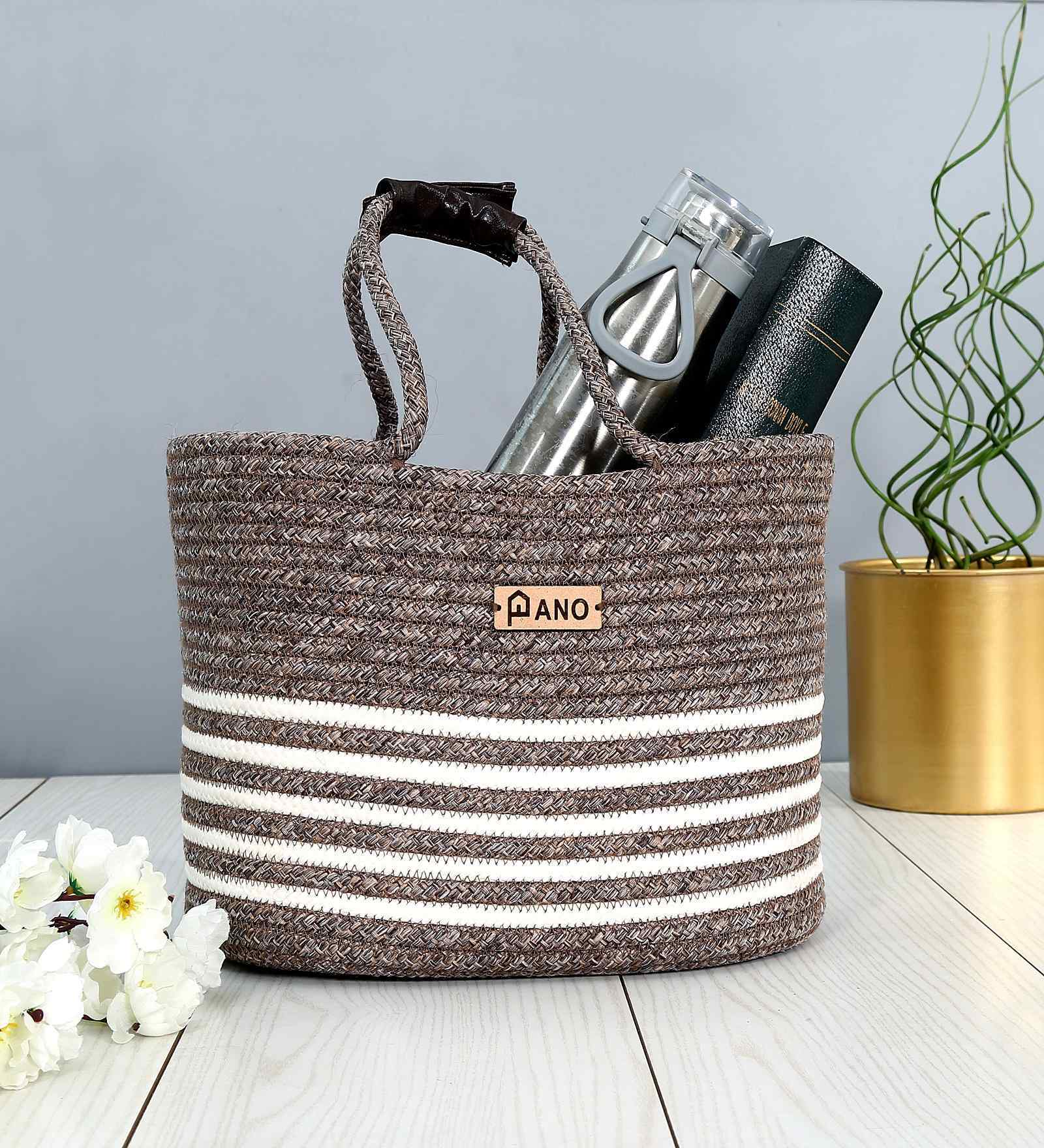 Brown Polypropelyene Braided Monaco Storage Basket