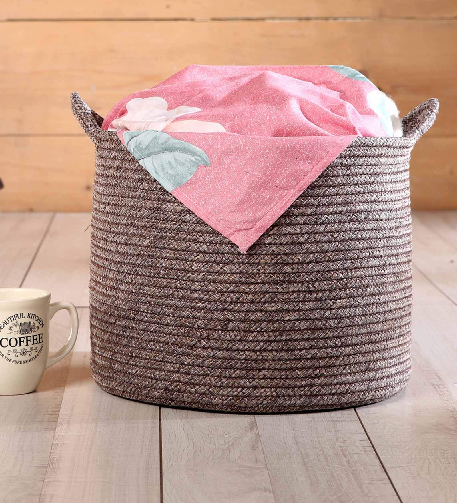 Brown Polypropylene 52 Ltr (1Pc) Storage Basket