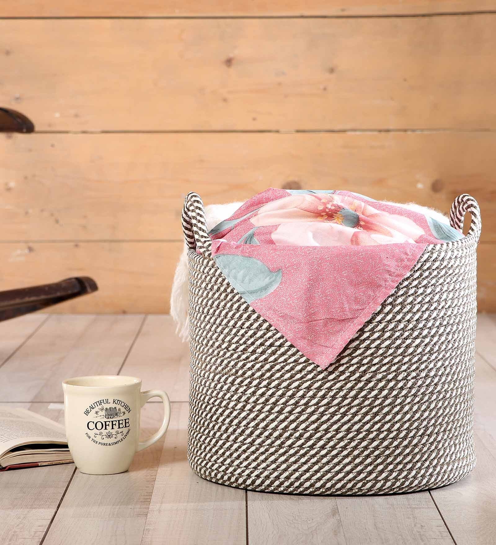 Brown Polypropylene 52 Ltr (1Pc) Storage Basket