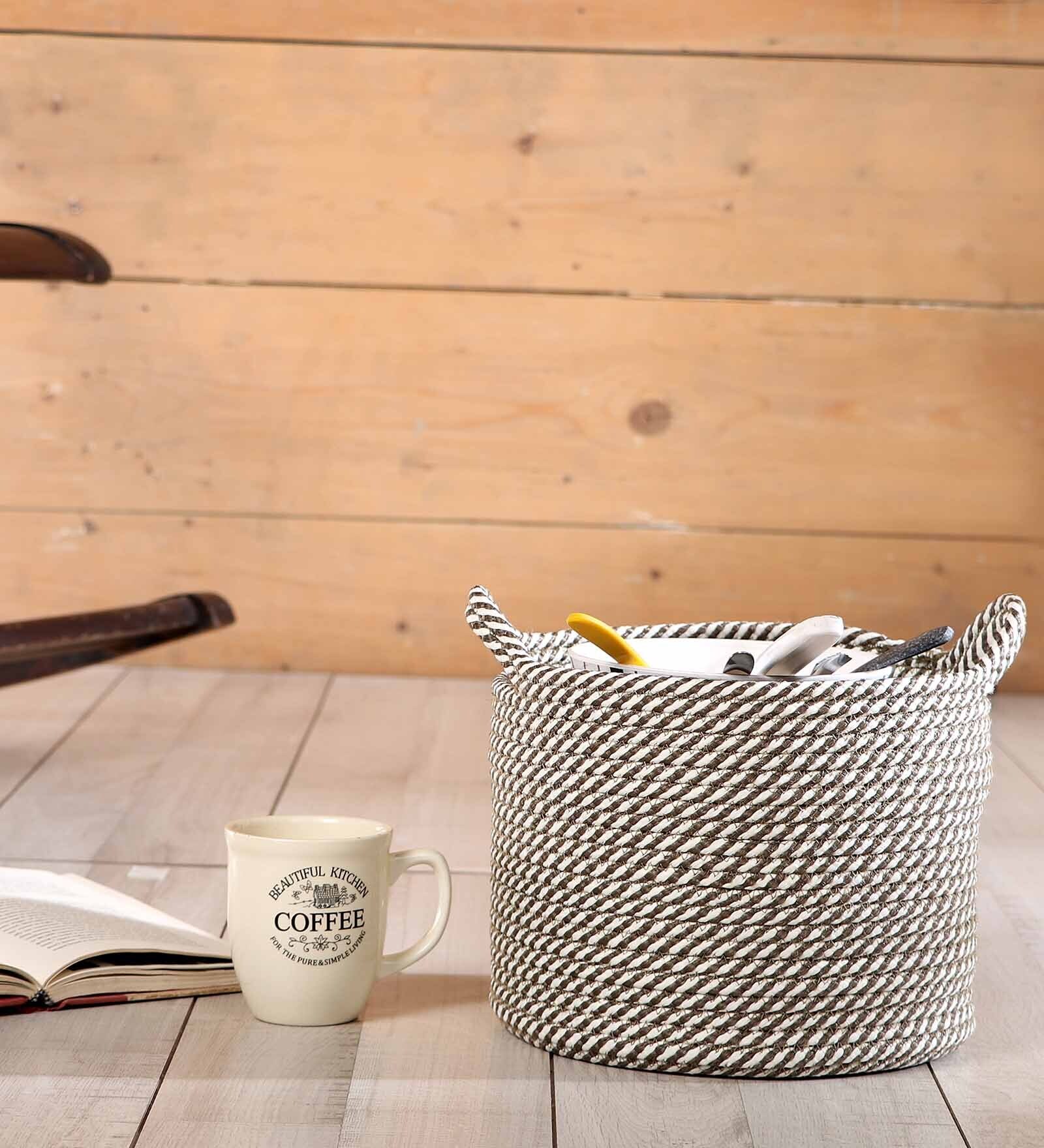 Brown Polypropylene 52 Ltr (1Pc) Storage Basket