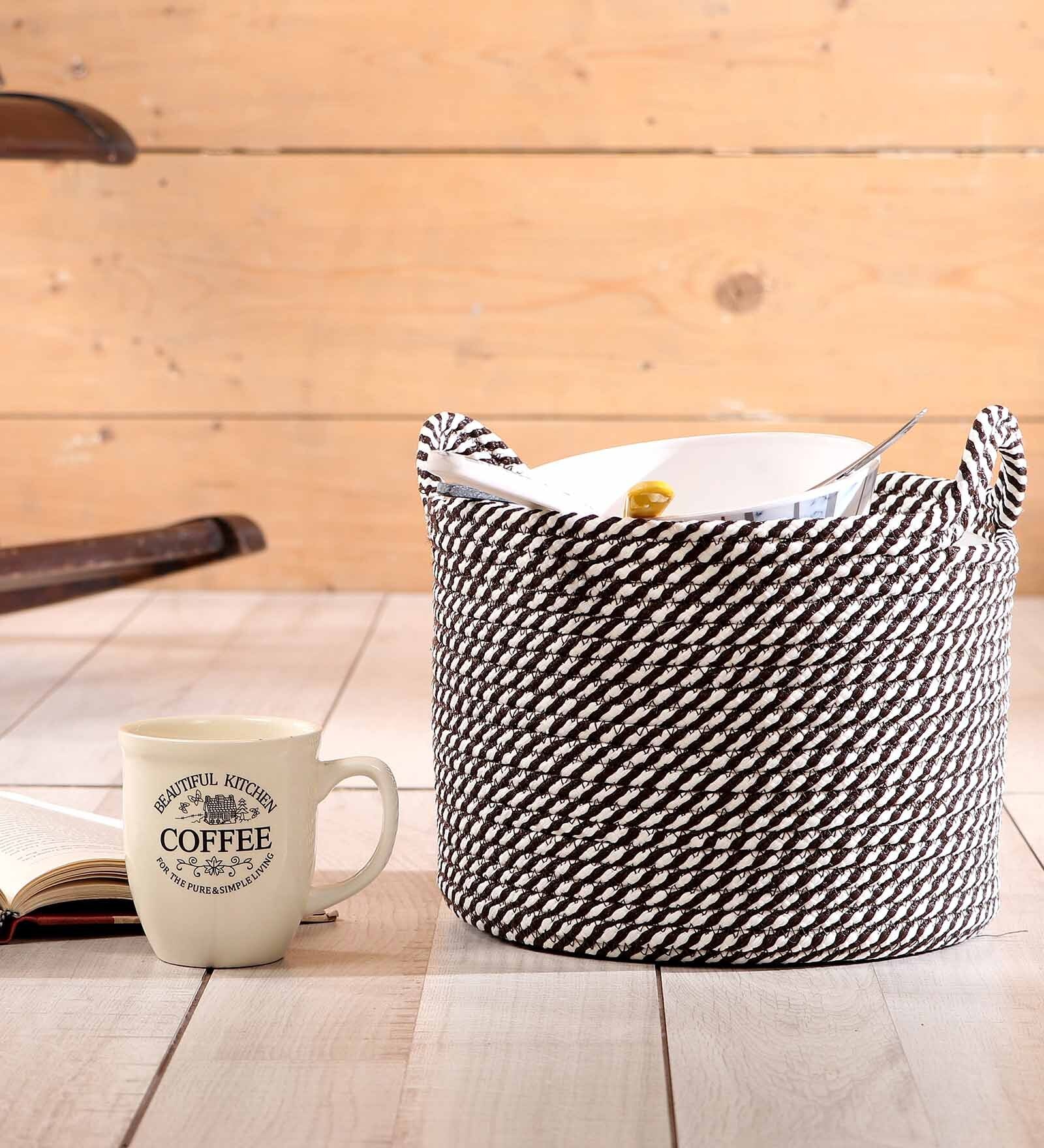 Brown Polypropylene 52 Ltr (1Pc) Storage Basket