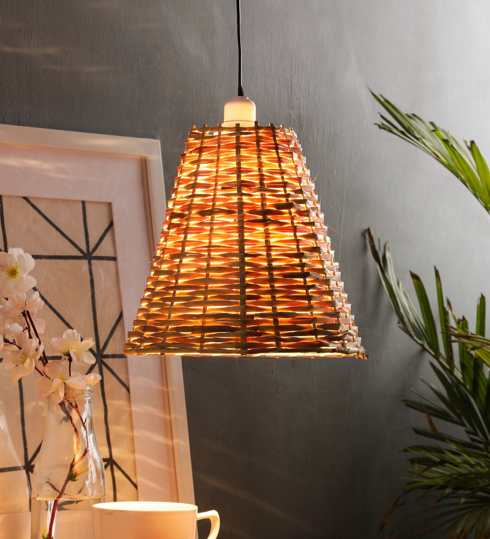 Lauren Brown Natural Fiber Hanging Light