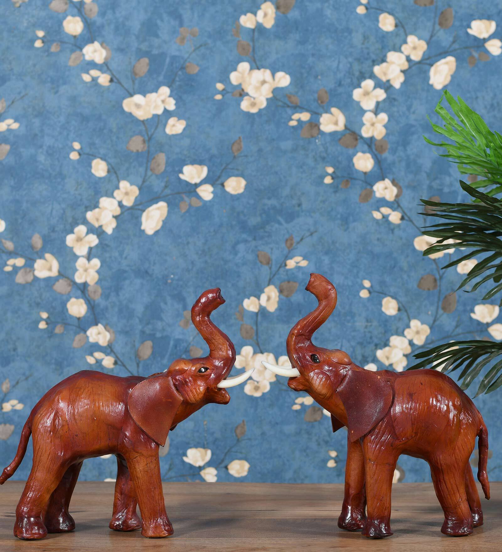Brown Regzine Elephant Set Of 2 Figurine