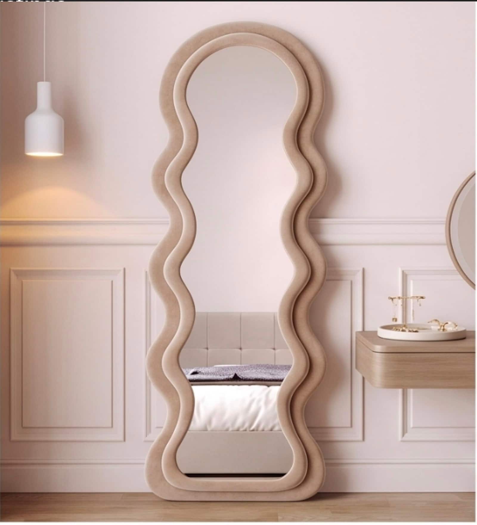 Brown Ripple Edge Floor Mirror (160 x 60) CM