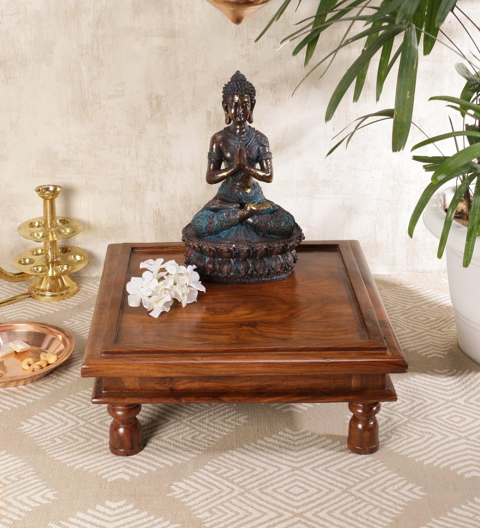Premimum Brown Sheesham Wood Chowki