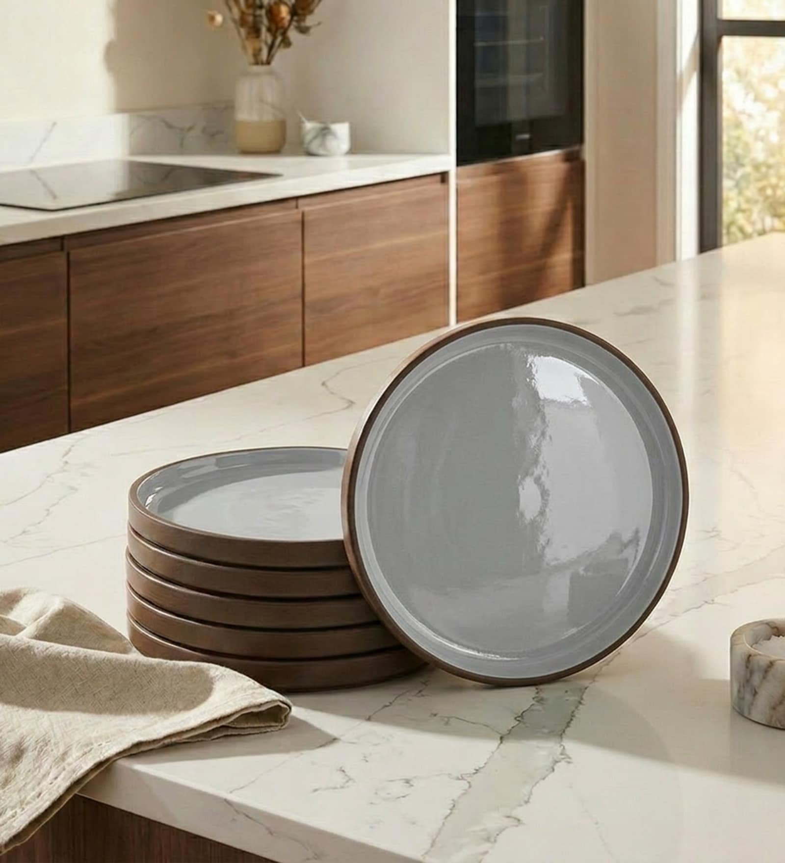 Brown Side Plates Set of 6