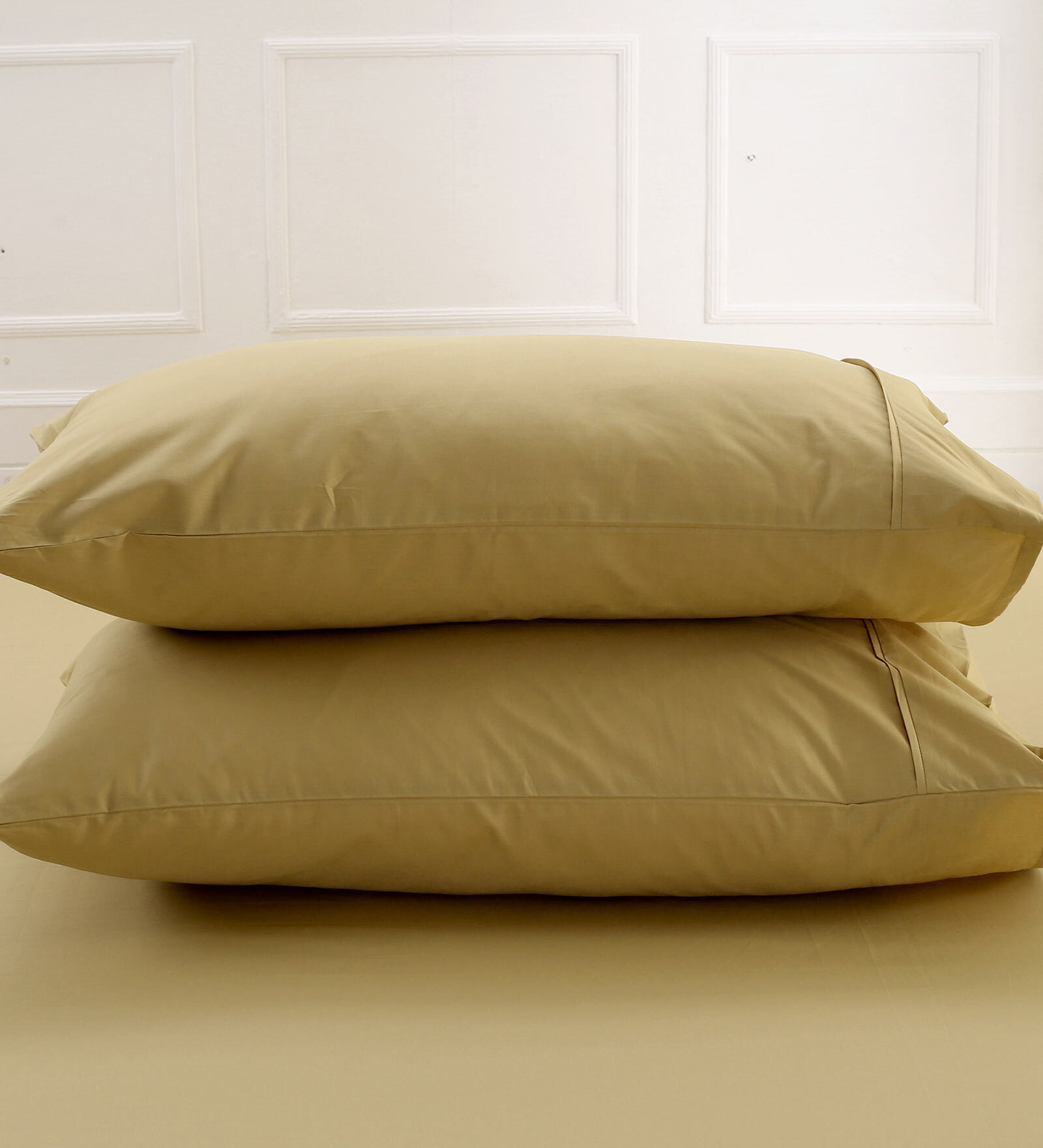 Brown Solid 200 TC Cotton 30 x 20 Inches Pillow Covers (Set of 2)