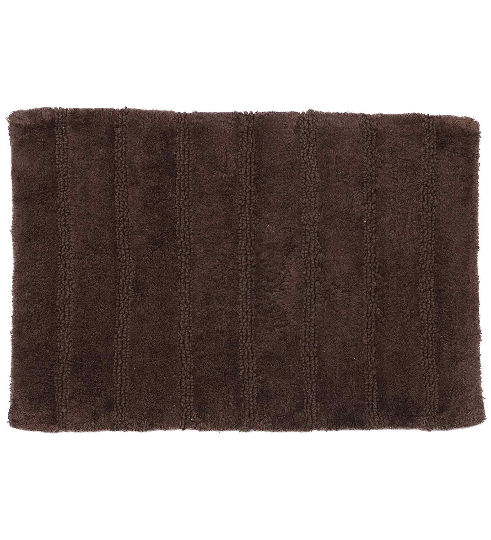 Brown Solid Cotton 16x24 Inches Anti Skid Bath Mat