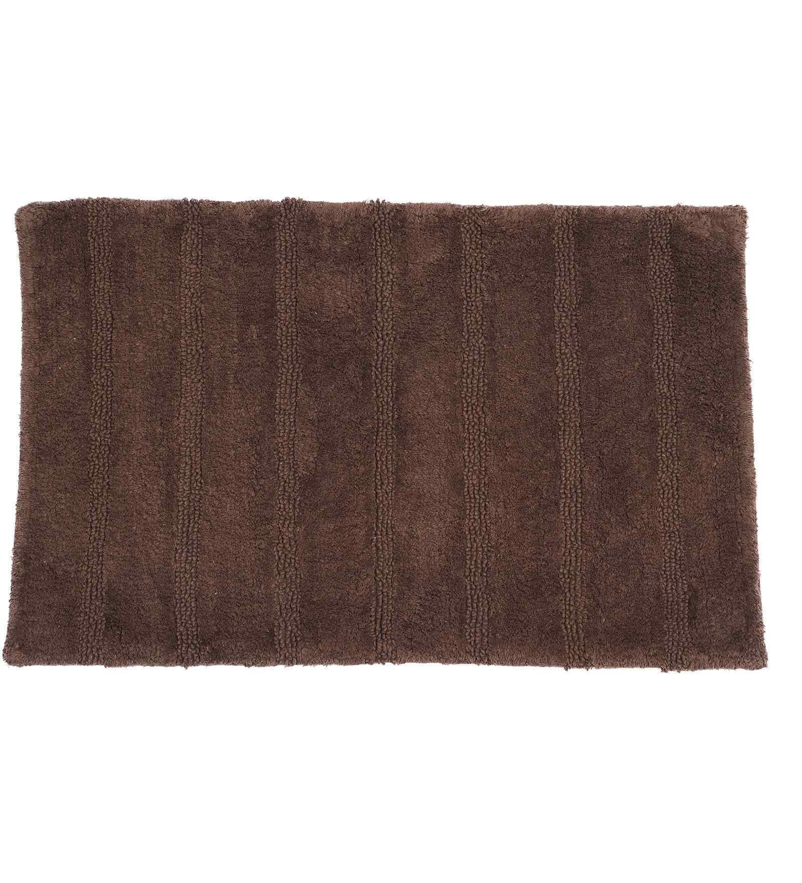 Brown Solid Cotton 20x31 Inches Anti Skid Bath Mat