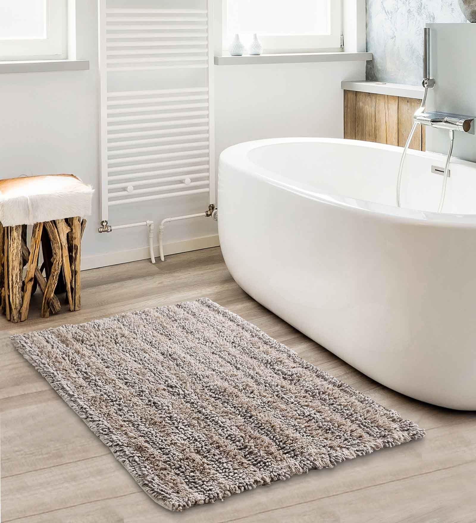 Brown Solid Cotton 24x16 Inches Max Absorbant Bath Mat