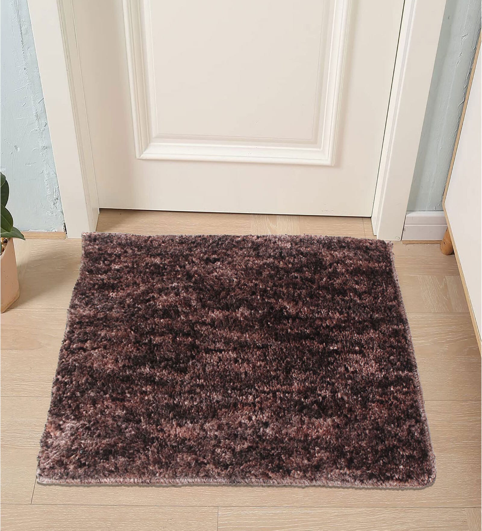Brown Solid Polyester 23x15 Inches Super Soft Bath Mat