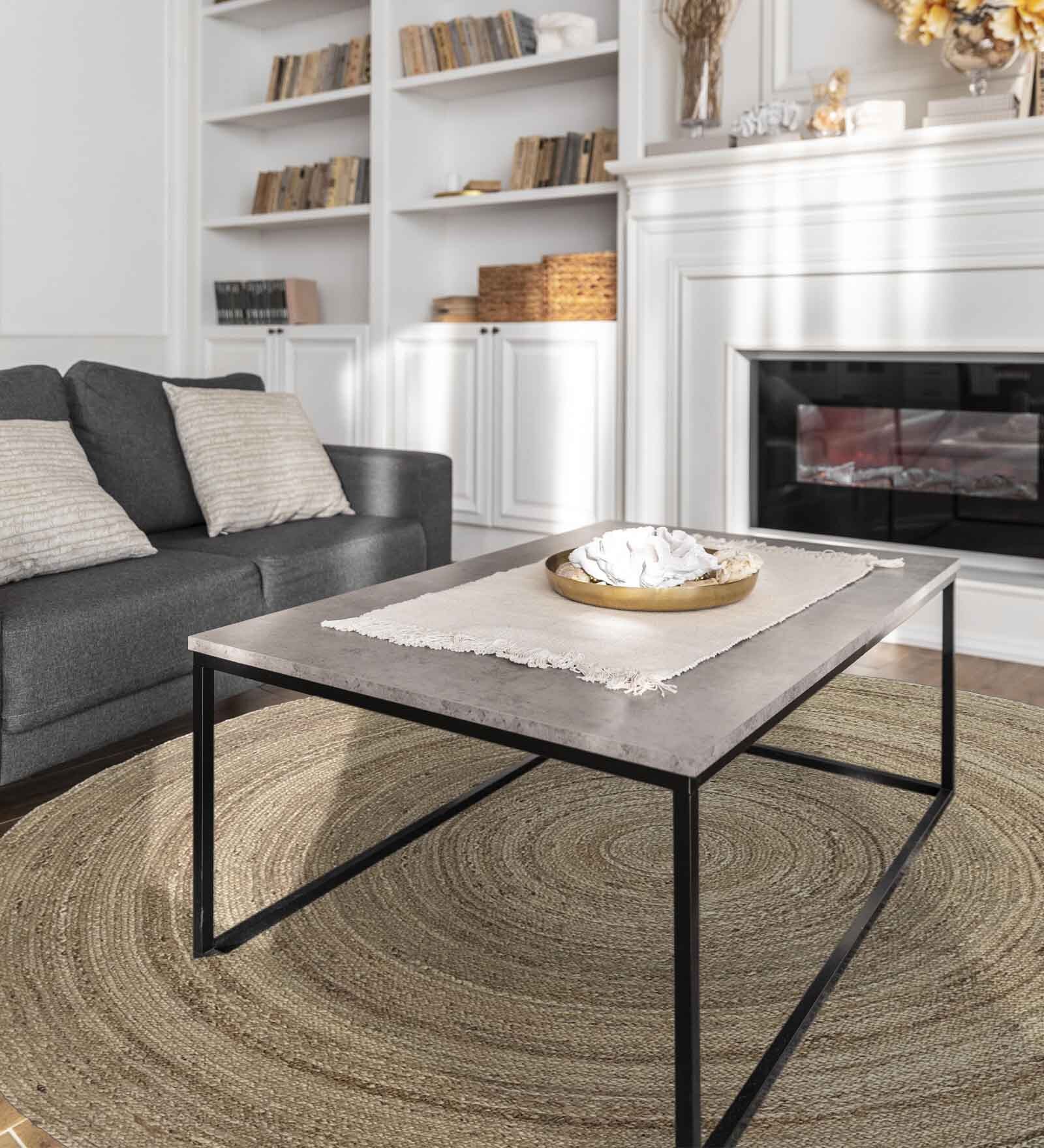 Brown Solid Wool 5 ft x 5 ft Flatweave Carpet