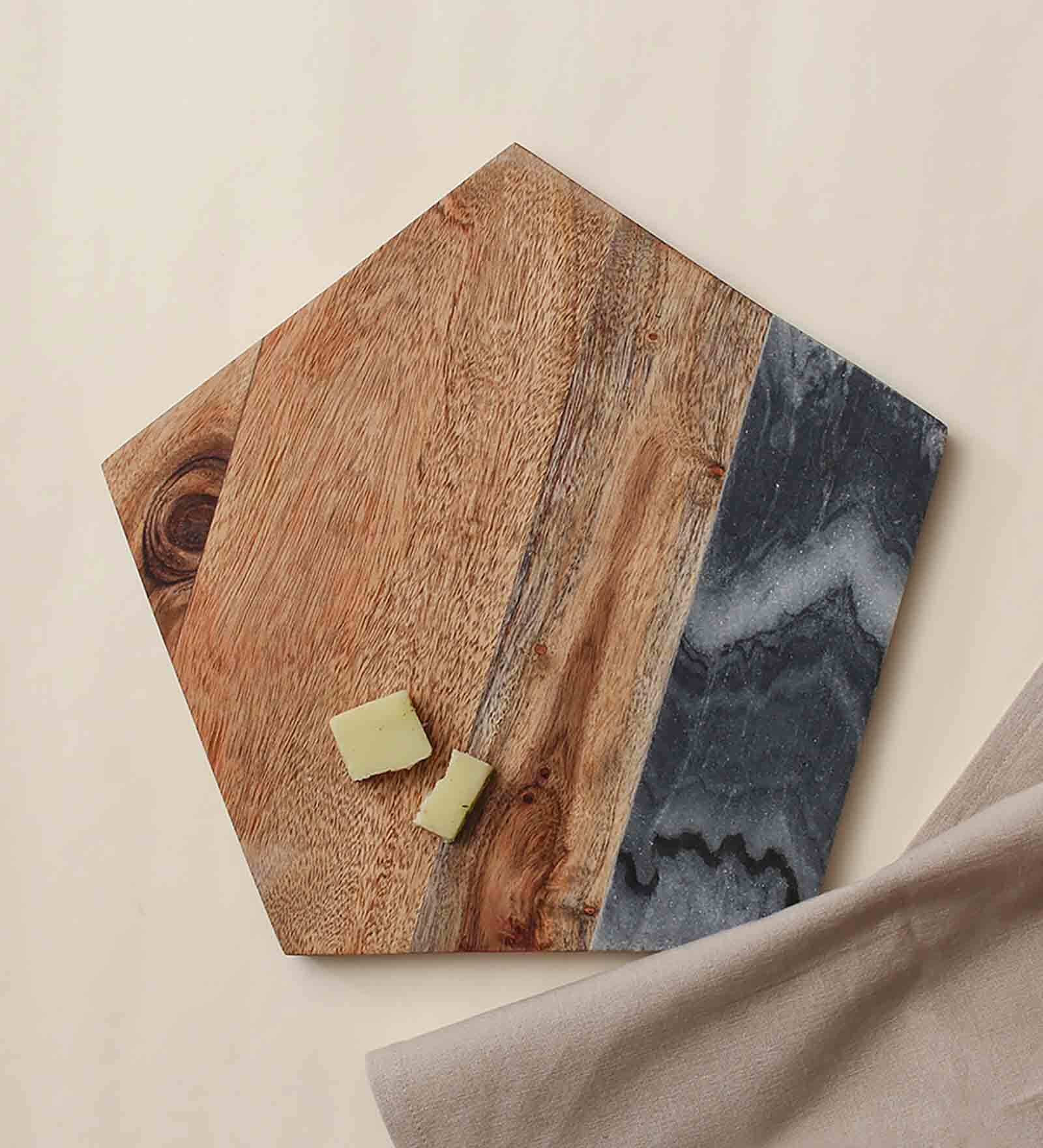 Buy Hexagon Brown Stone Cheese Board at 100 OFF by House This Pepperfry