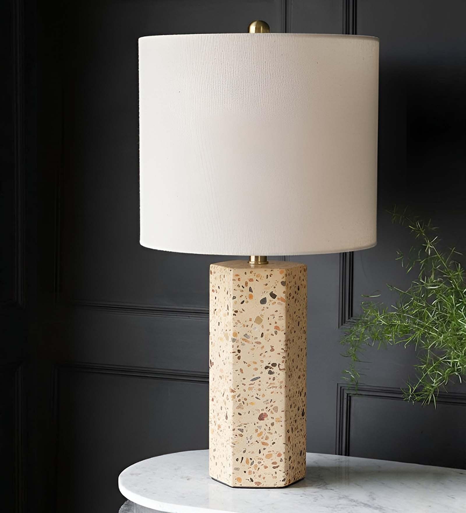 Brown Stone Terrazzo Gold Grandeur Table Lamp