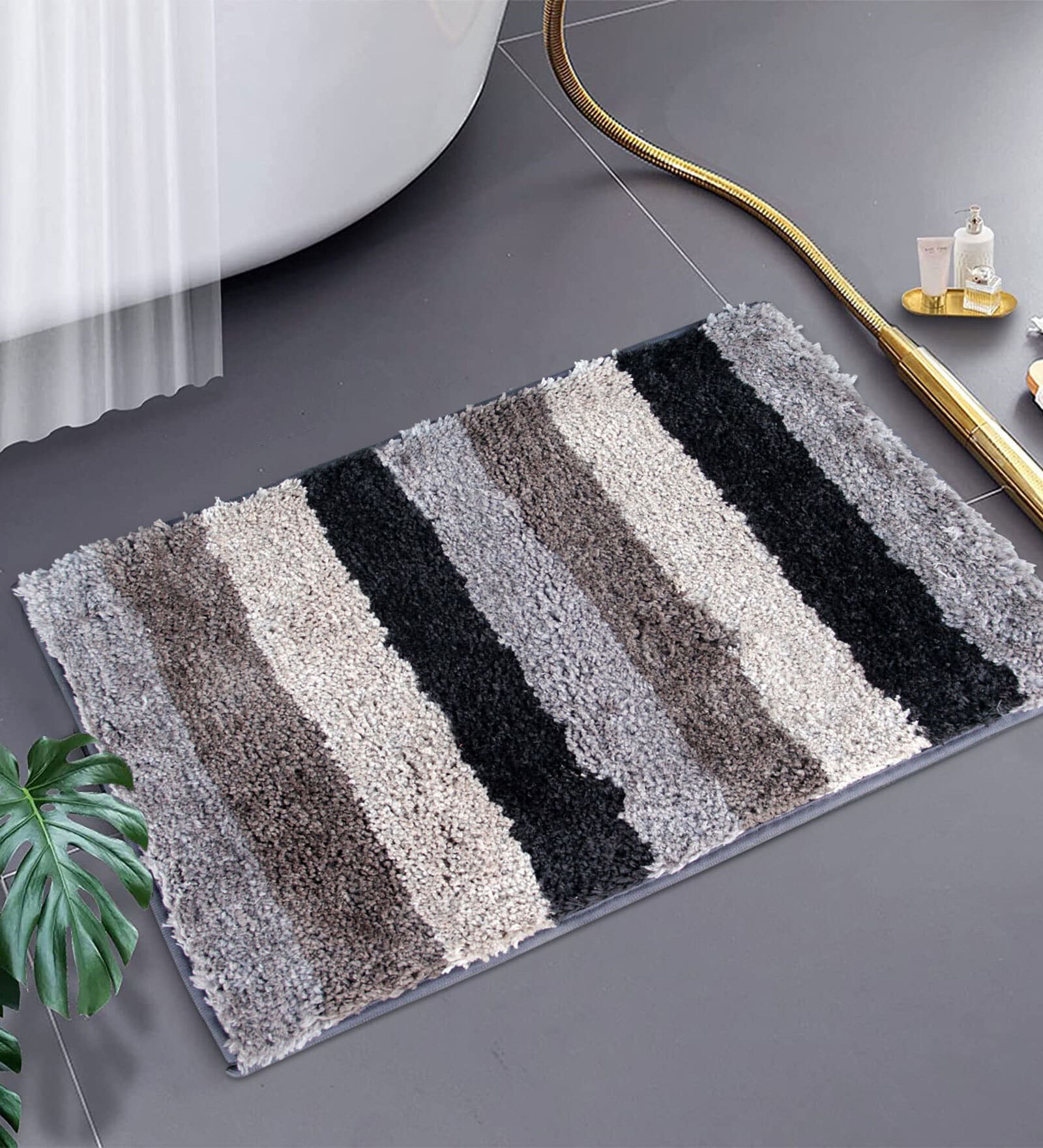 Multicolor Stripe Microfiber 24x16 Inches Super Soft Bath Mat