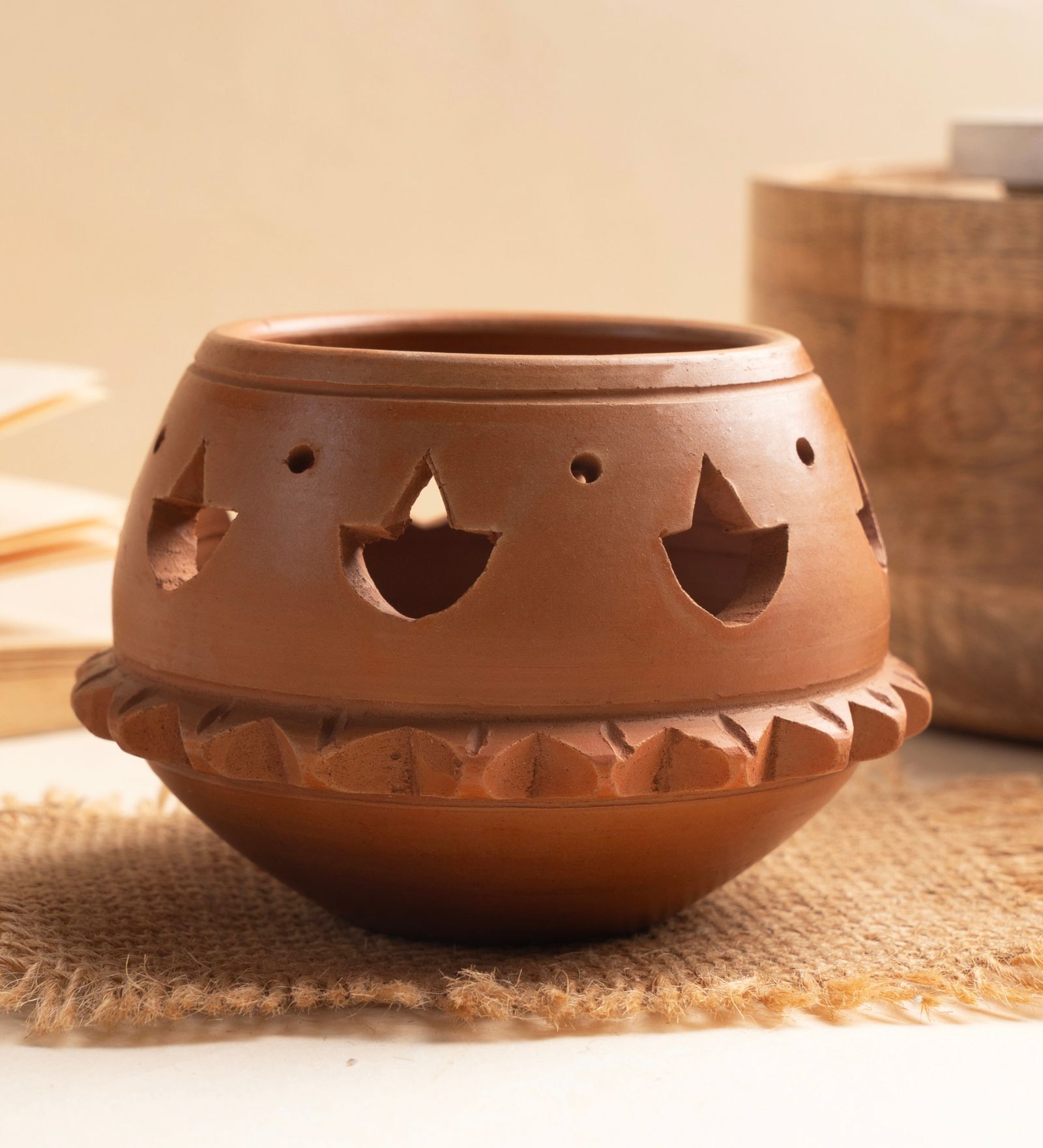 Brown Terracotta Handcrafted Diya