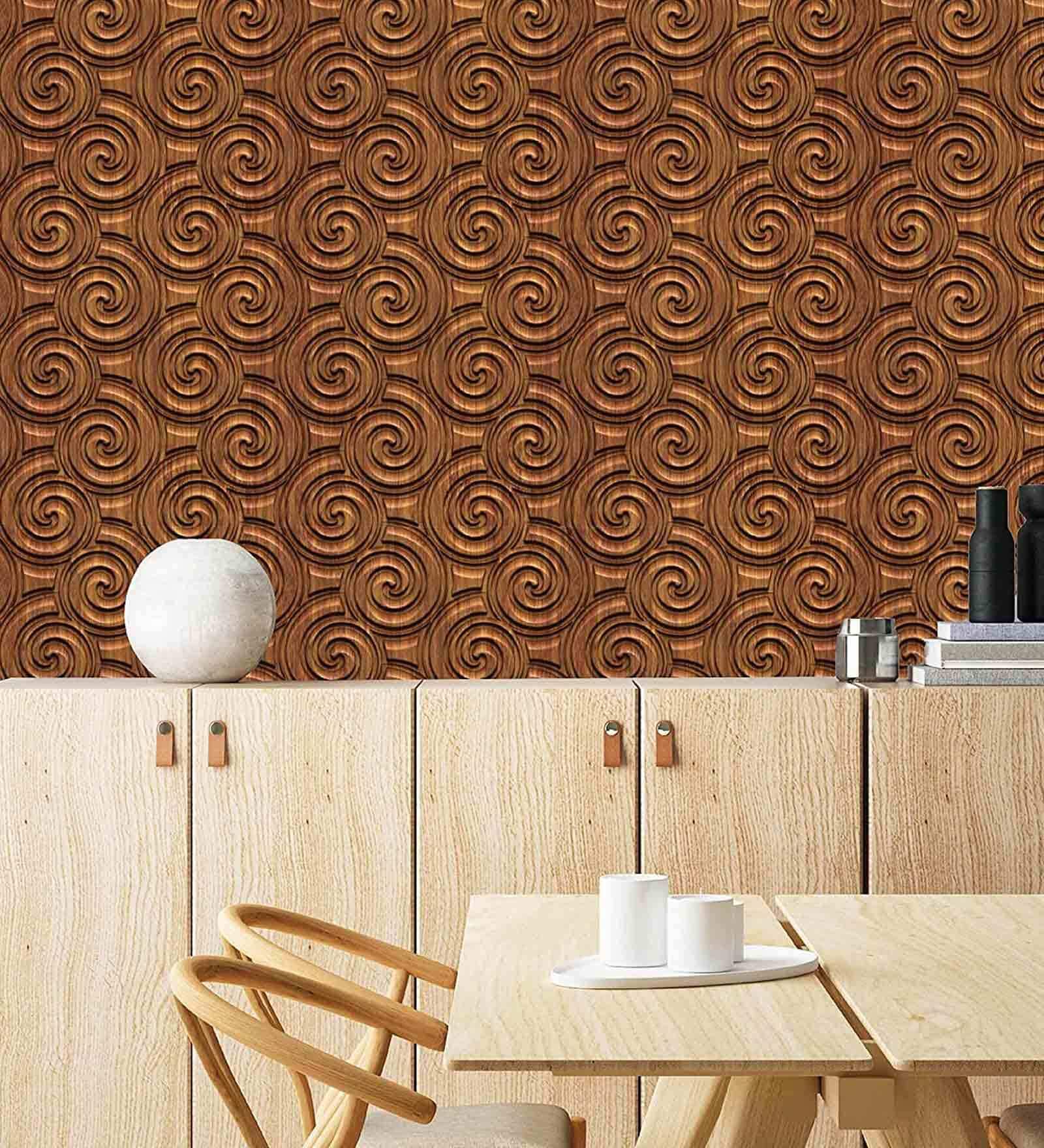 Brown Textured 3Dhells Wall Paper