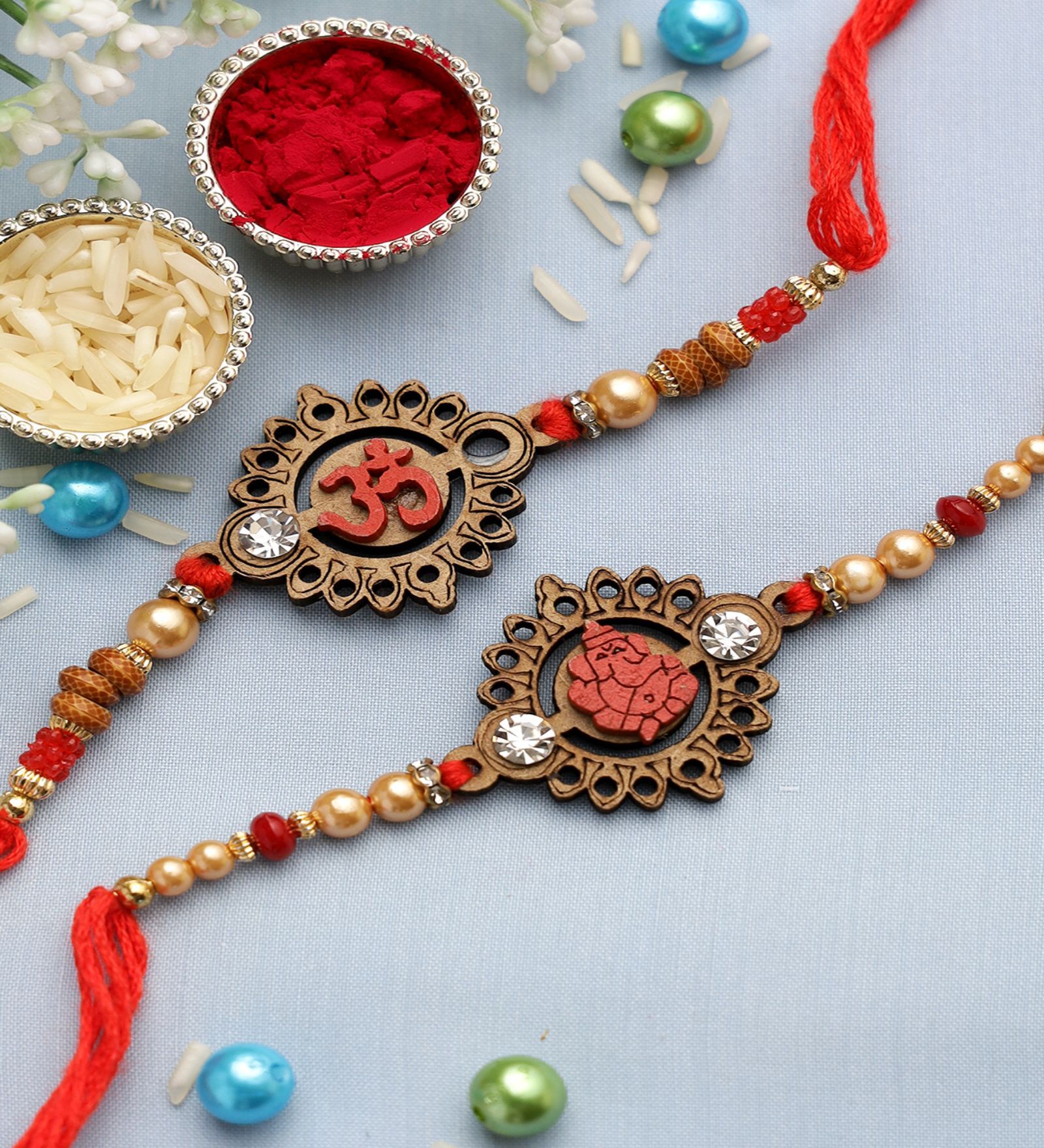 Raaki R 2 Buy Brown Thread & Plastic (Set of 2) Rakhi Set by Aapno Rajasthan at ...