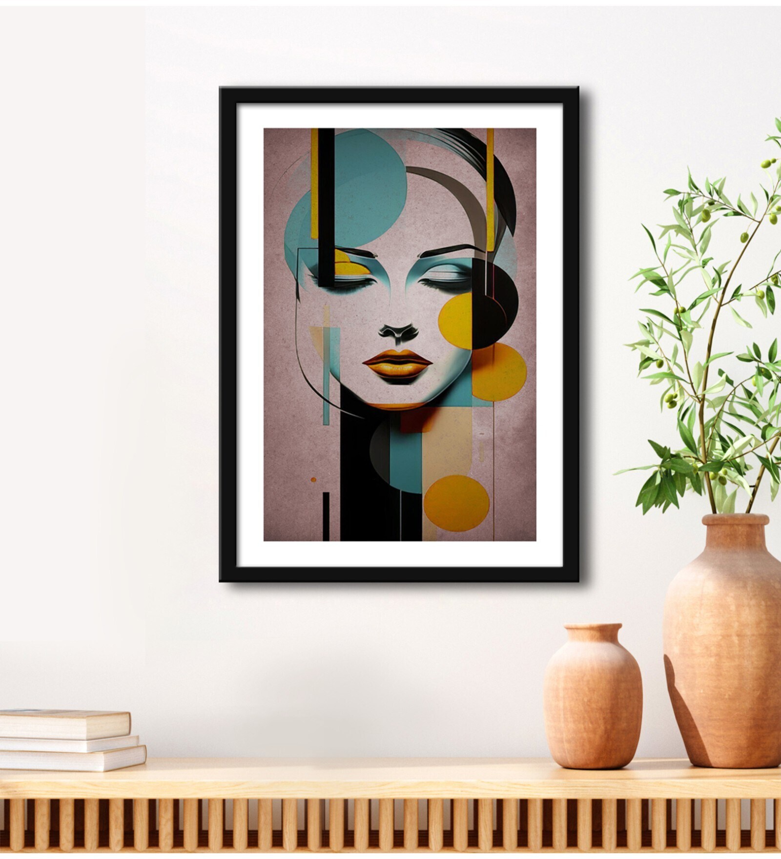 Women Face Brown Vinyl Painting