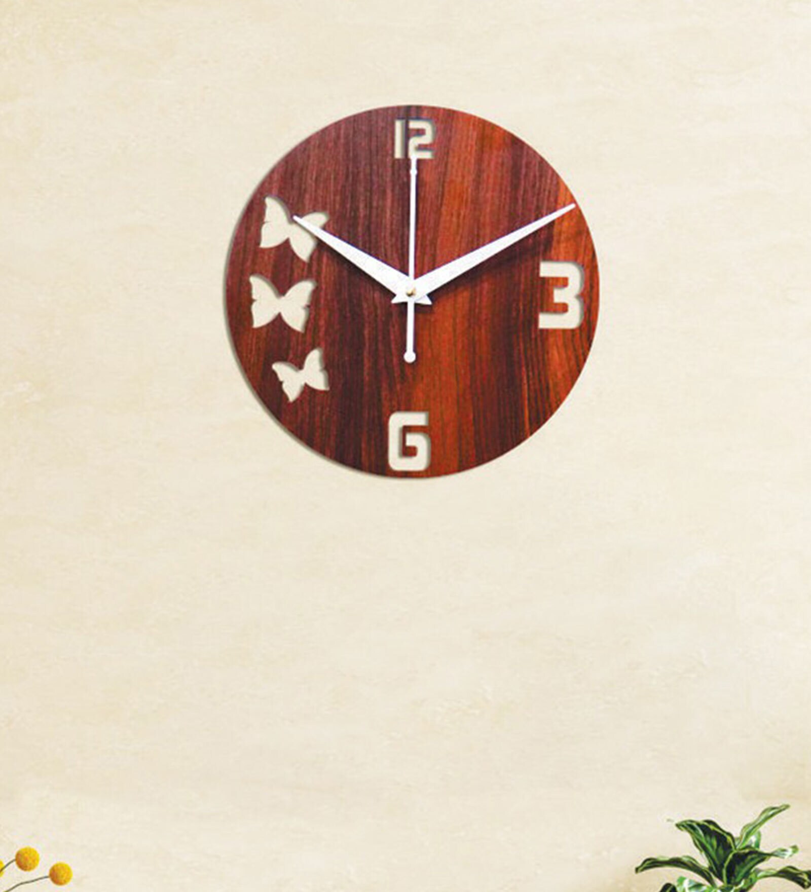 Brown Wood  Wall Clock
