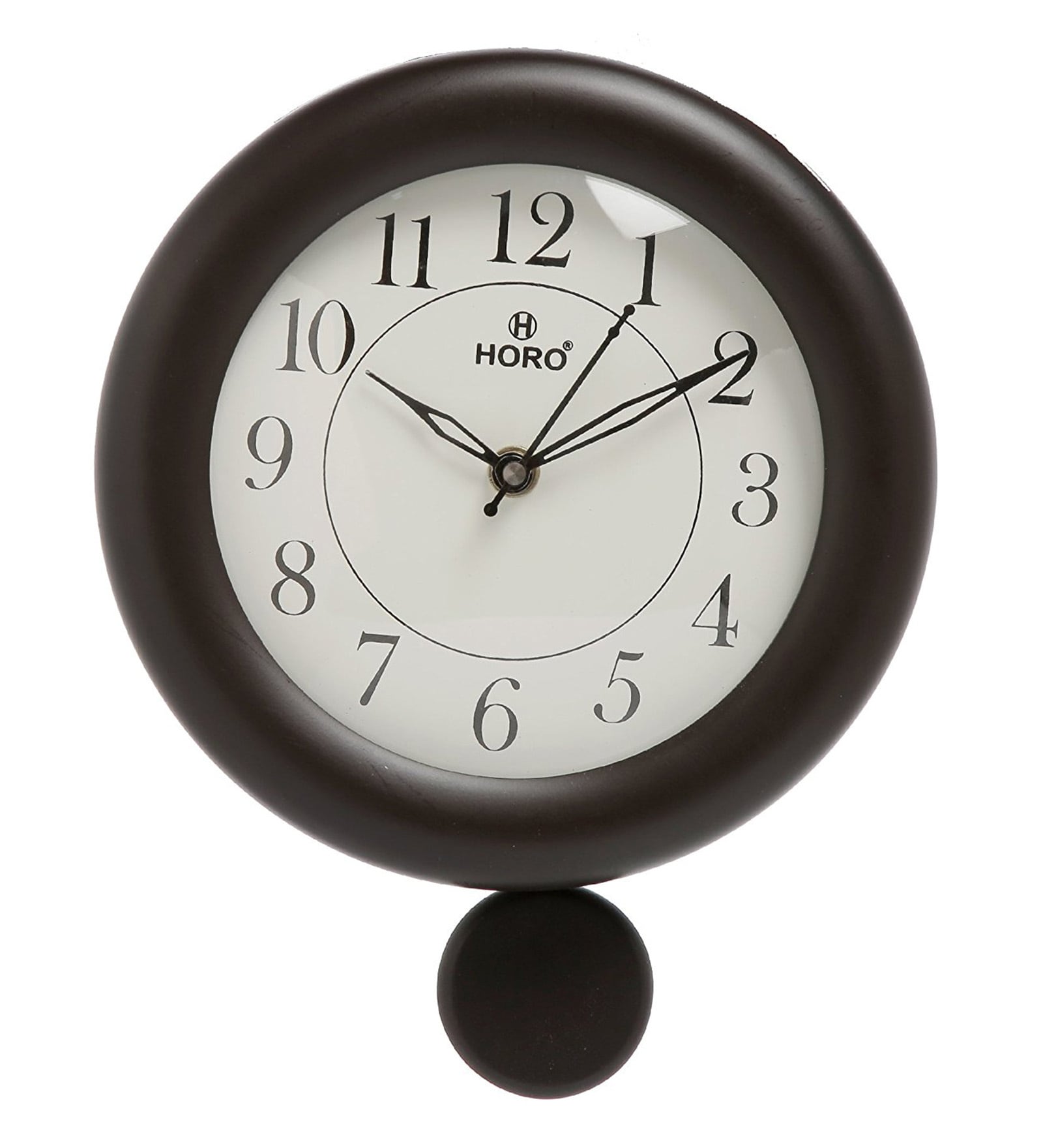 Brown Solid Wood Analog Wall Clock