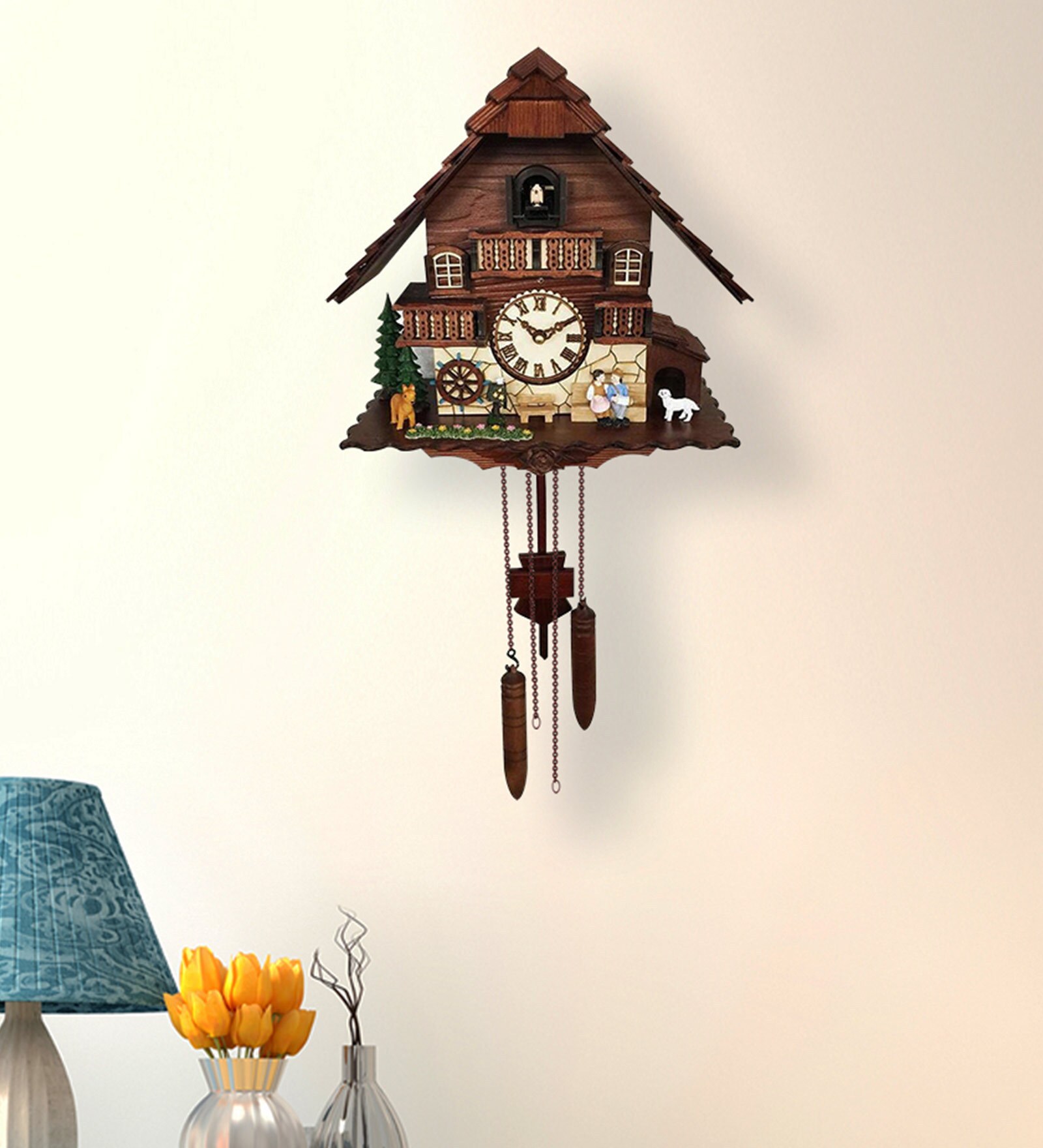 Brown Solid Wood Analog Cuckoo Clock