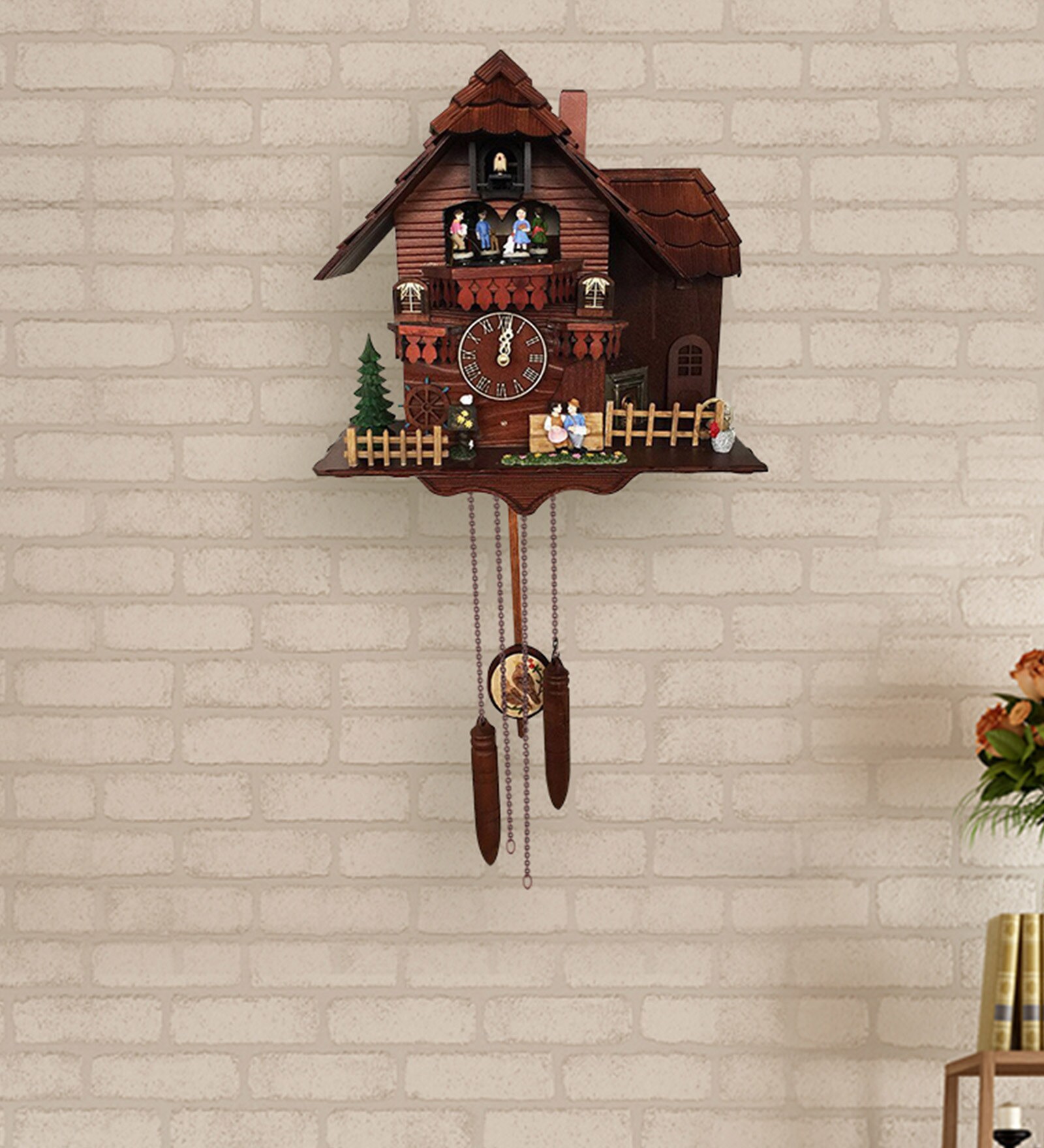Brown Solid Wood Analog Cuckoo Clock