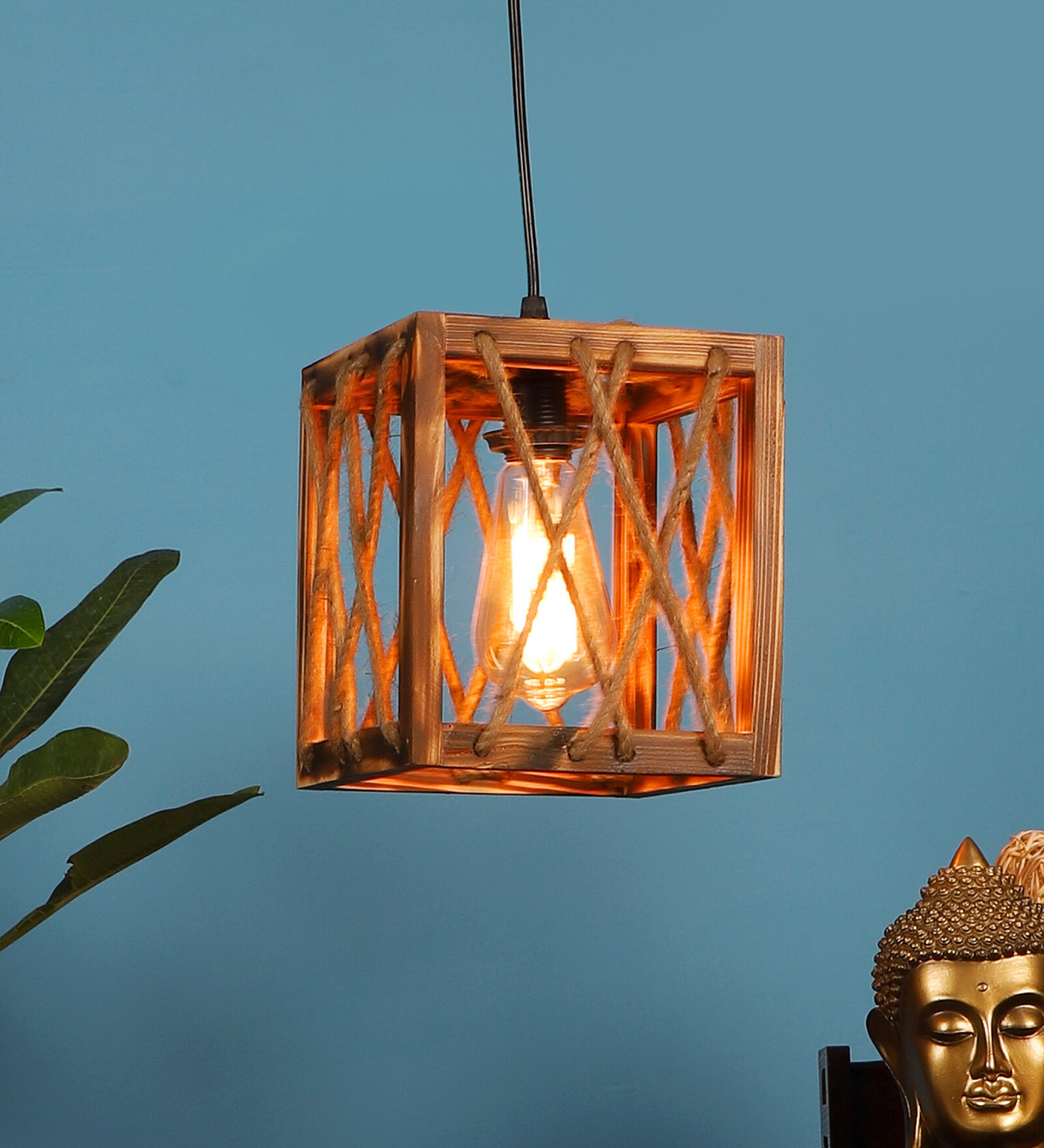 Nico Brown Wood Hanging Light