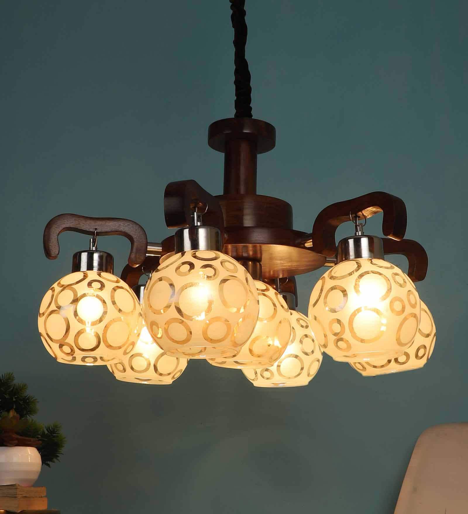 Brown Wood Hanging Lights