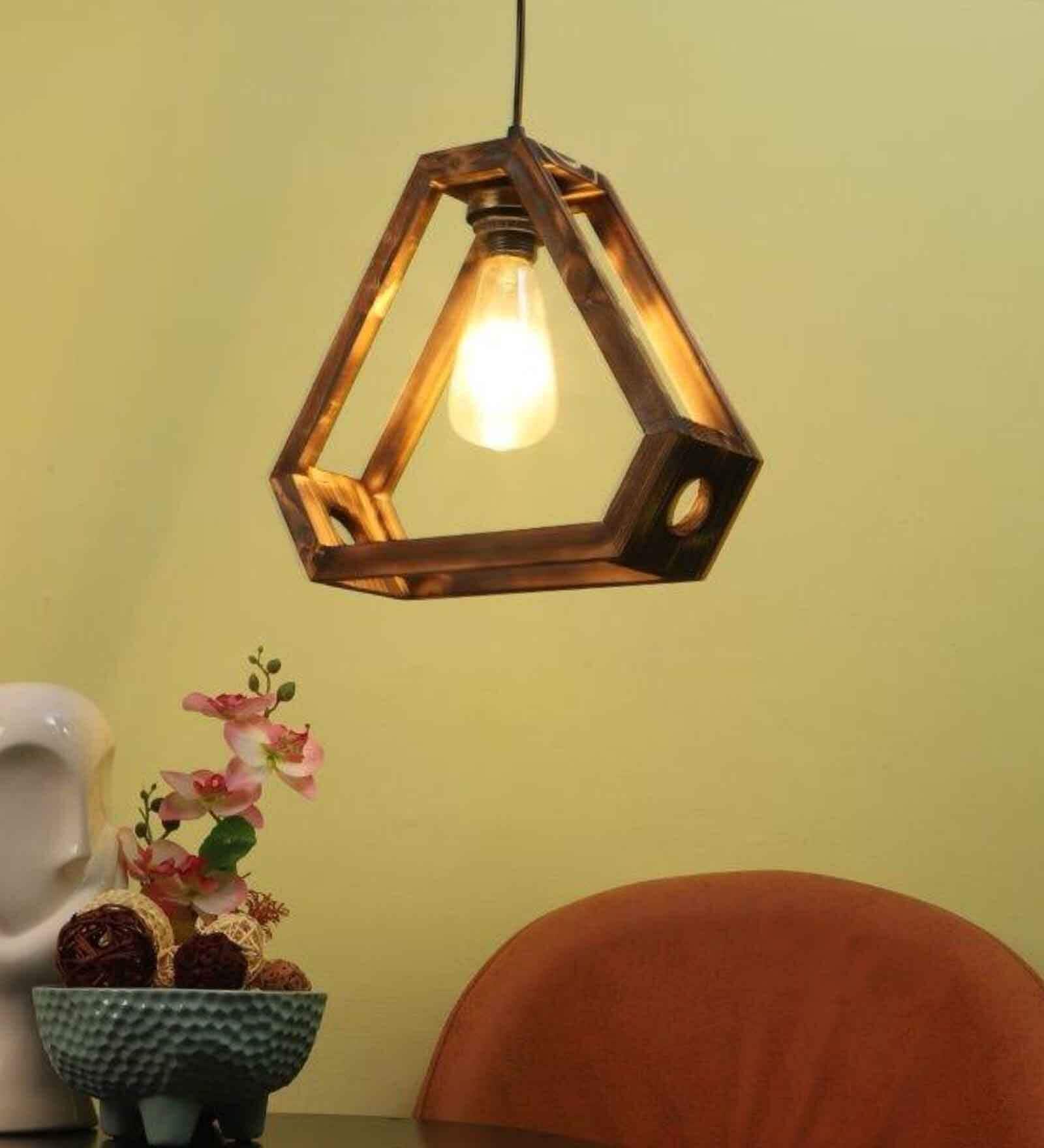 Zayn Brown Wood Hanging Light