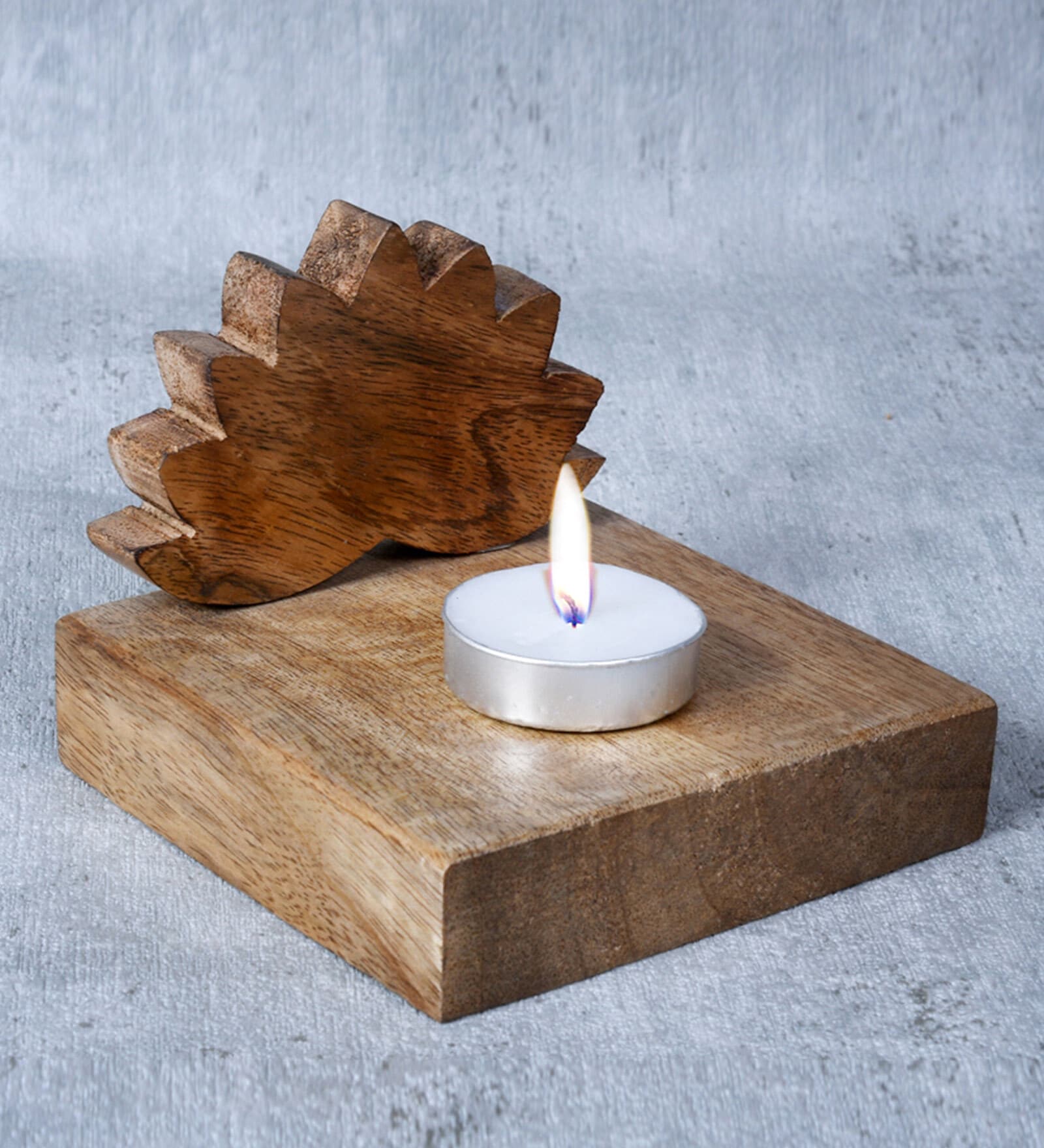 Buy Lotus Brown Wood Tea Light Holder at 43 OFF by Aangan India Pepperfry
