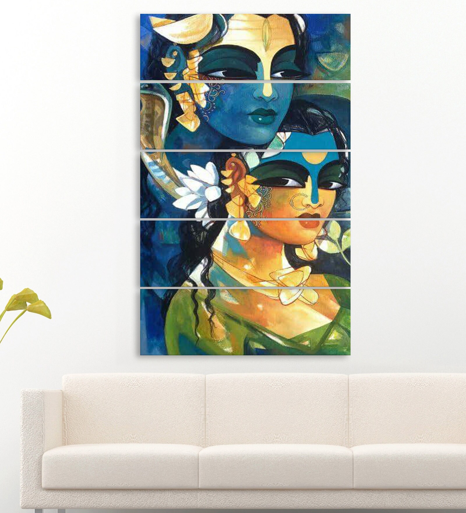 Brown Wood Multiple Frames Beautiful Parvati Shiva Art Panels