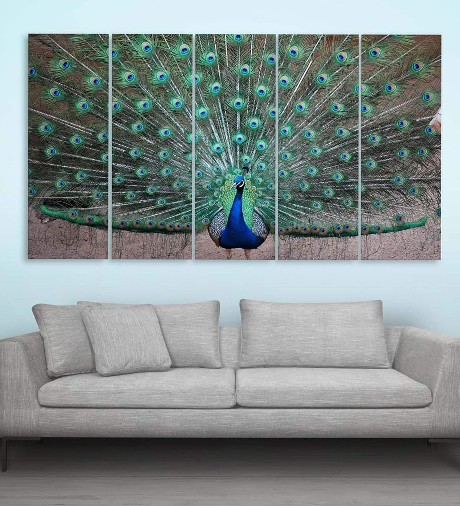 Knack Blue Wood Framed Wildlife Art Panel Set of 5