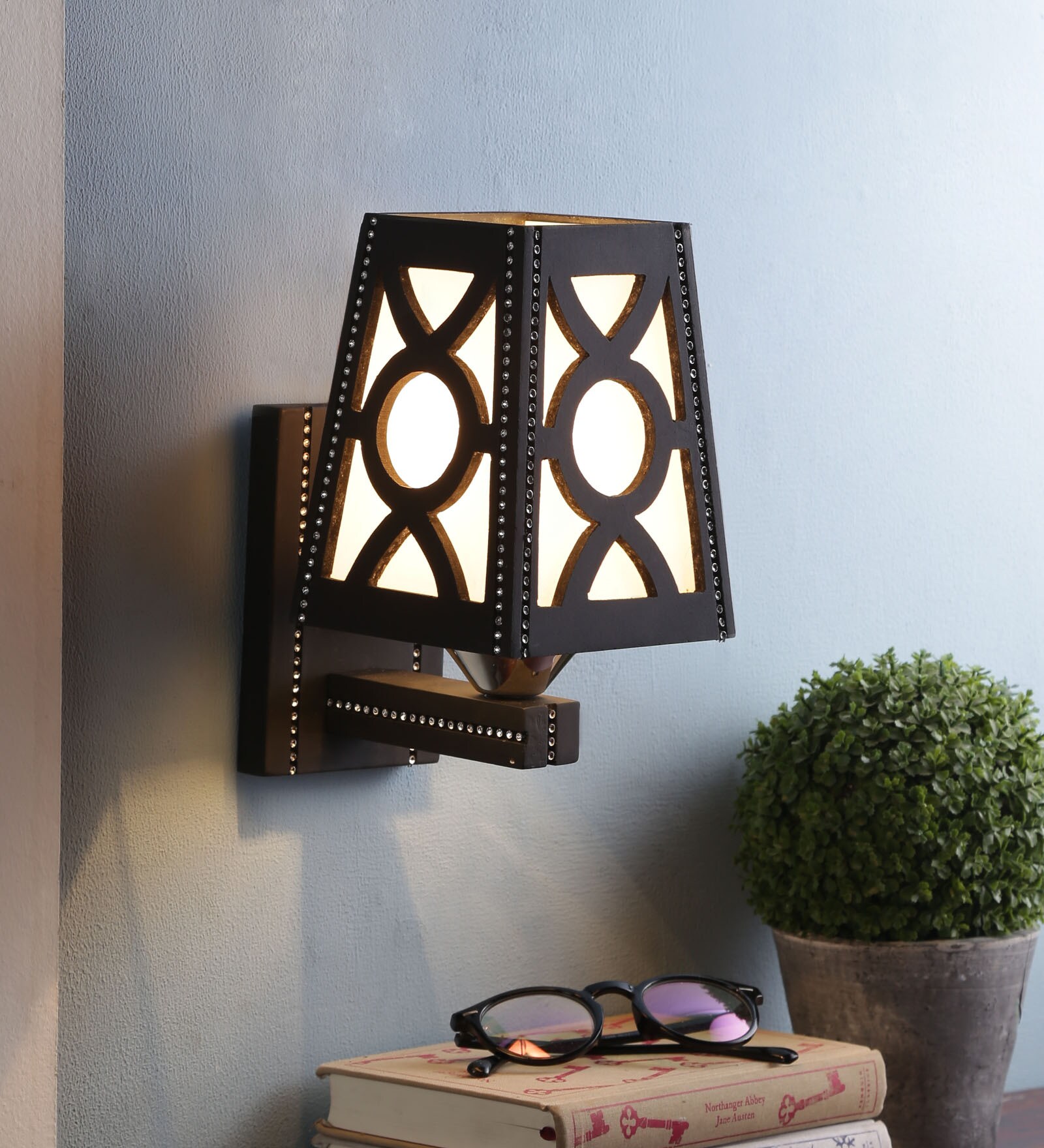 Brown Wood Wall Light