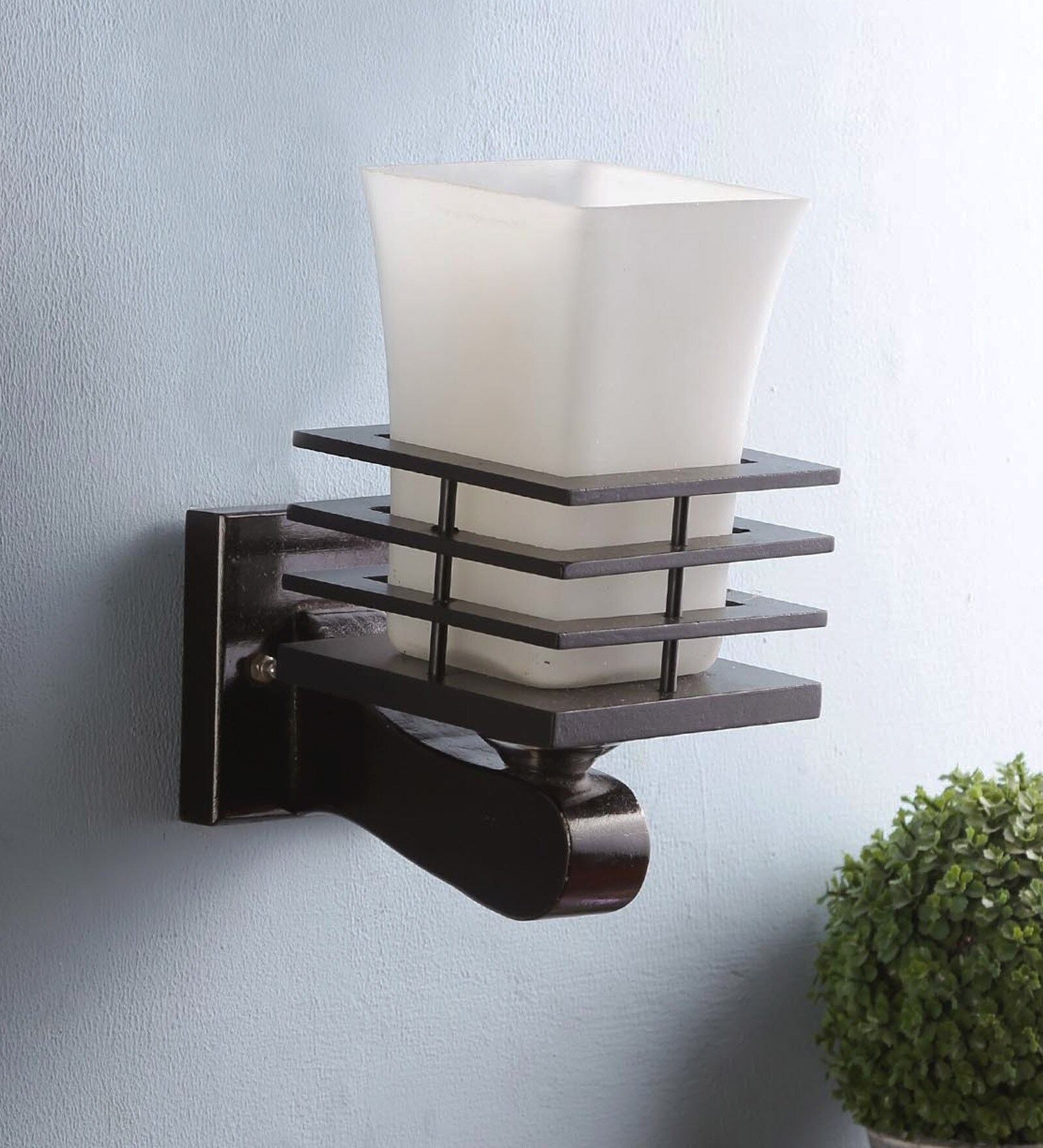 Confined Brown Wood Wall Sconces