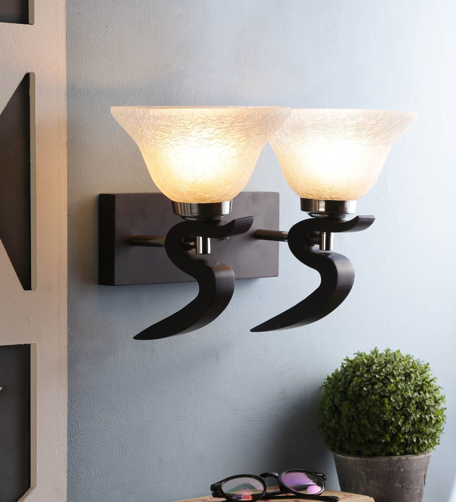 Brown Wood Wall Light
