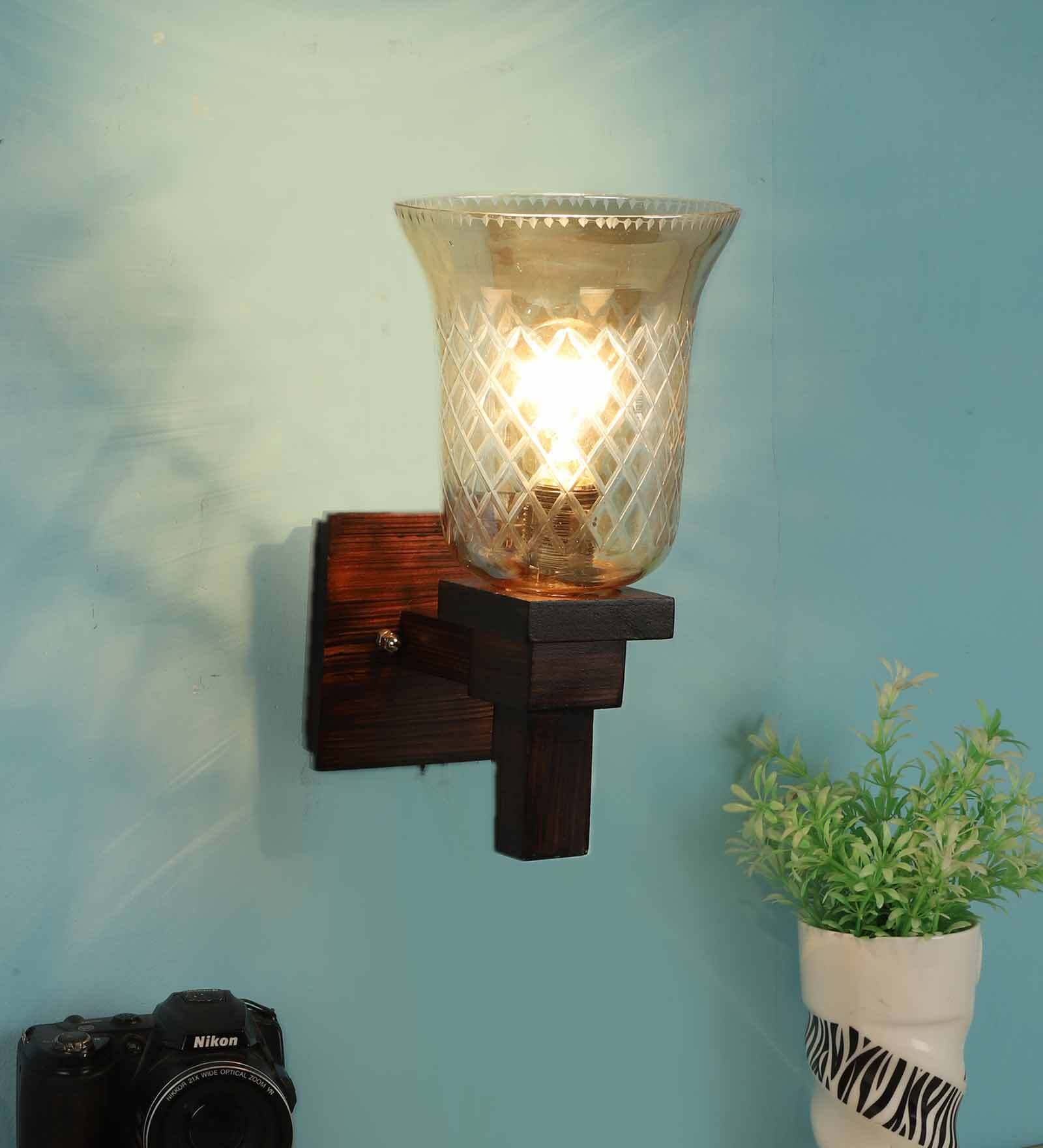 Brown Wood Wall Lights